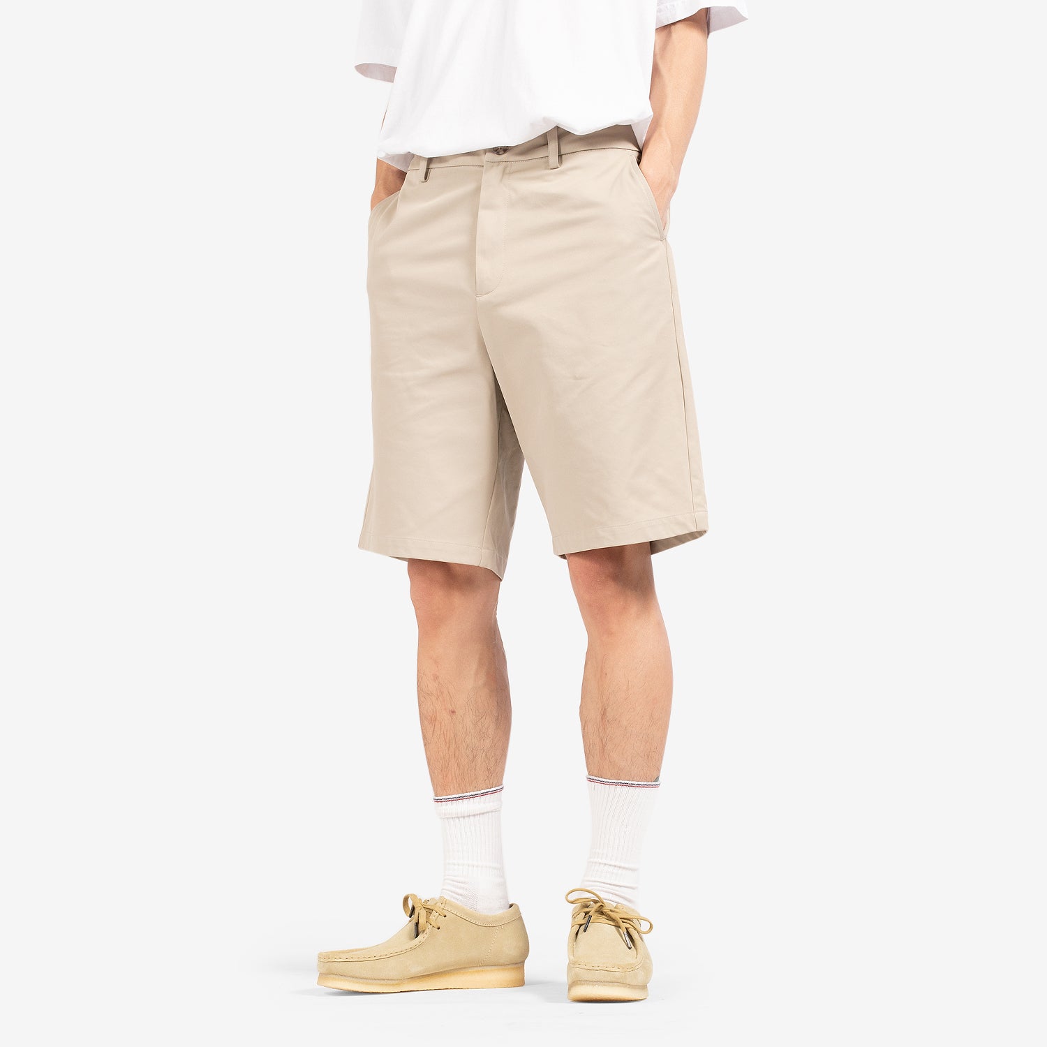 Light Grey Suit Shorts for Men - Comfortable & Stylish Summer Wear for Casual Outings & Beach Vacations