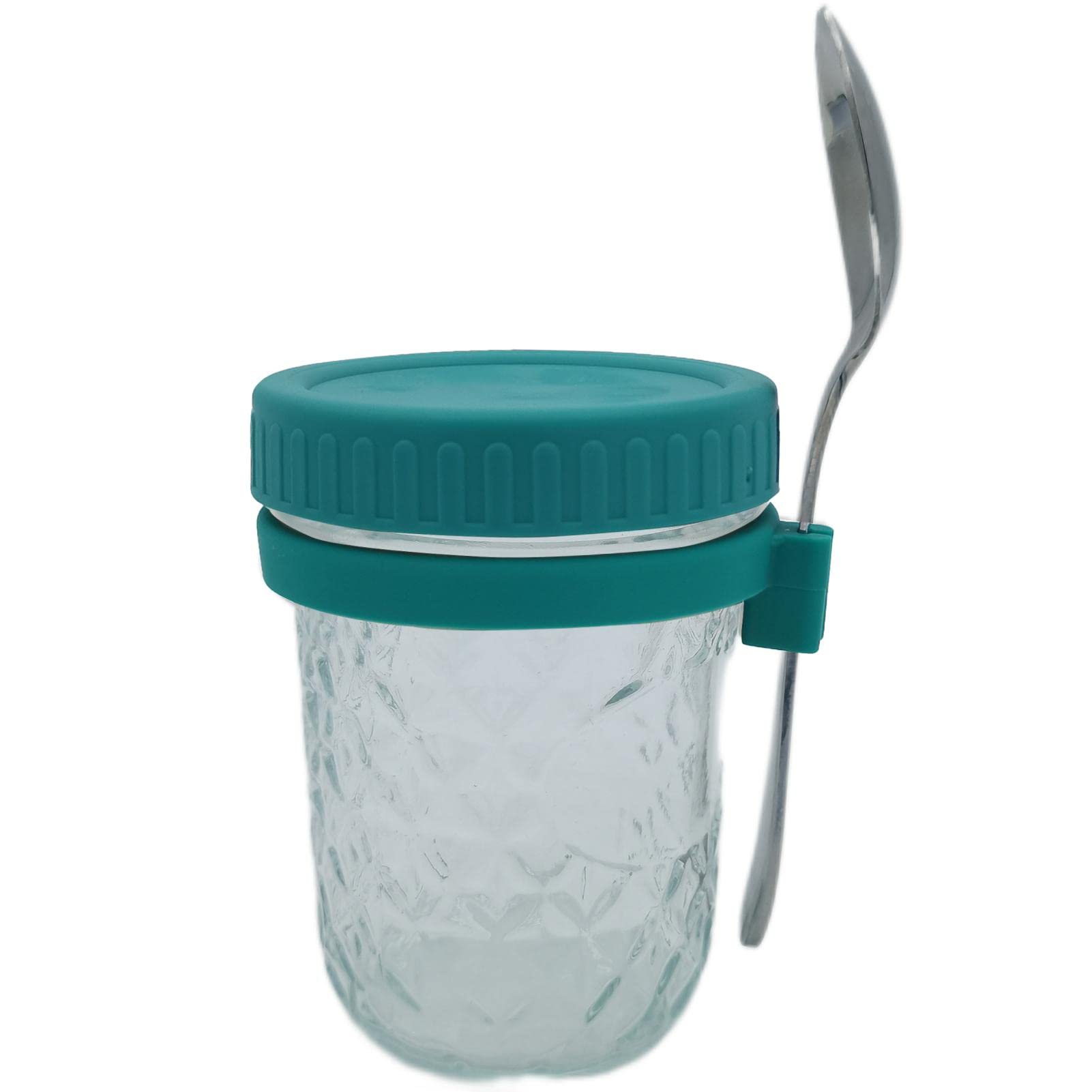 16oz Leak-Proof Overnight Oats Containers with Lids - Mason Jars with Spoon for Breakfast Meal Prep, Yogurt, Salads & Tea Storage | Perfect for Healthy On-the-Go Meals & Office Lunch