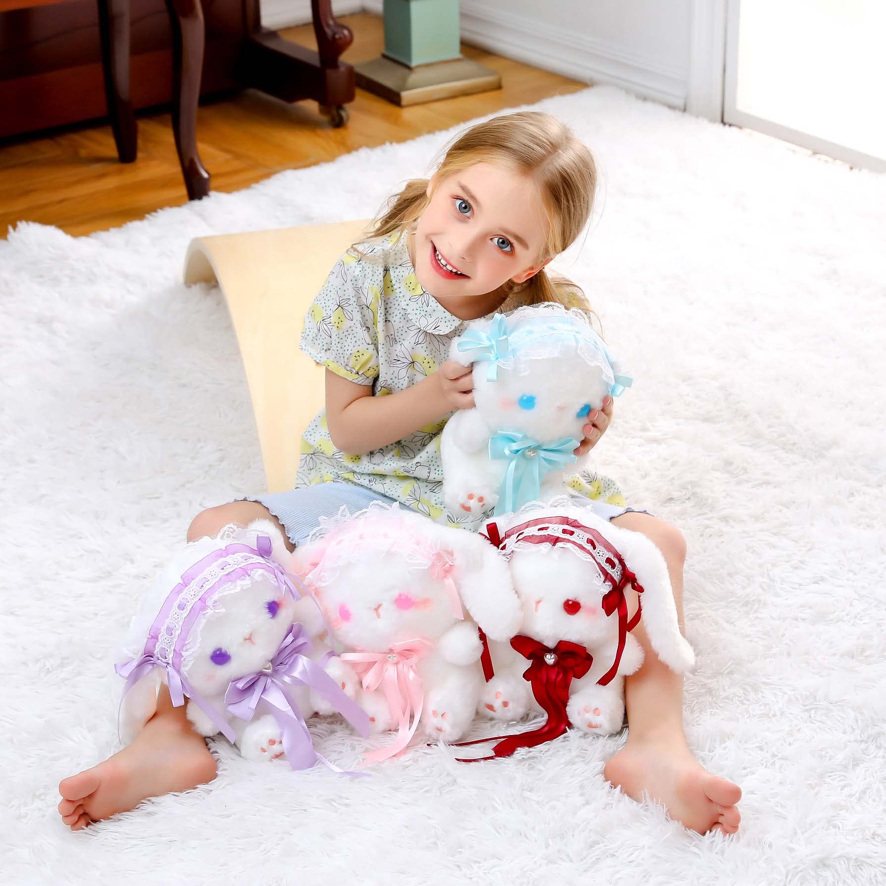 Cute 9-Inch Blue Lolita Bunny Plush Toy - Soft Stuffed Animal Doll for Kids, Perfect Gift for Children & Collectors - Great for Cuddling, Nursery Decor, and Birthday Presents