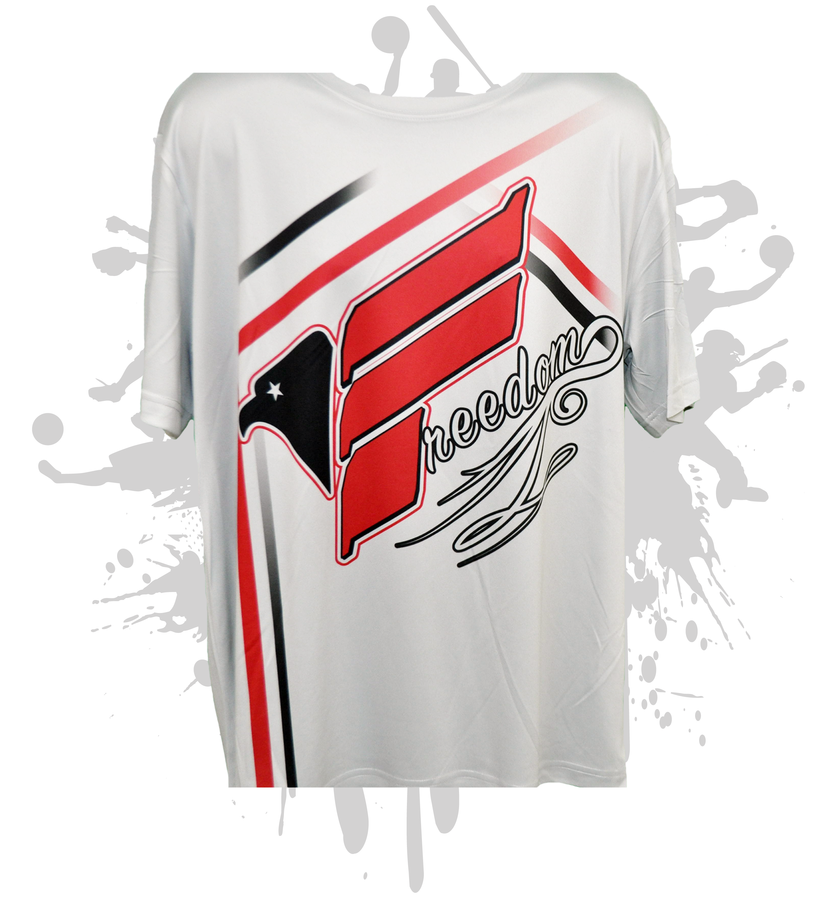 Freedom Special Script Men's White Sublimated Dye Jersey - Perfect for Sports, Gym Workouts & Casual Wear