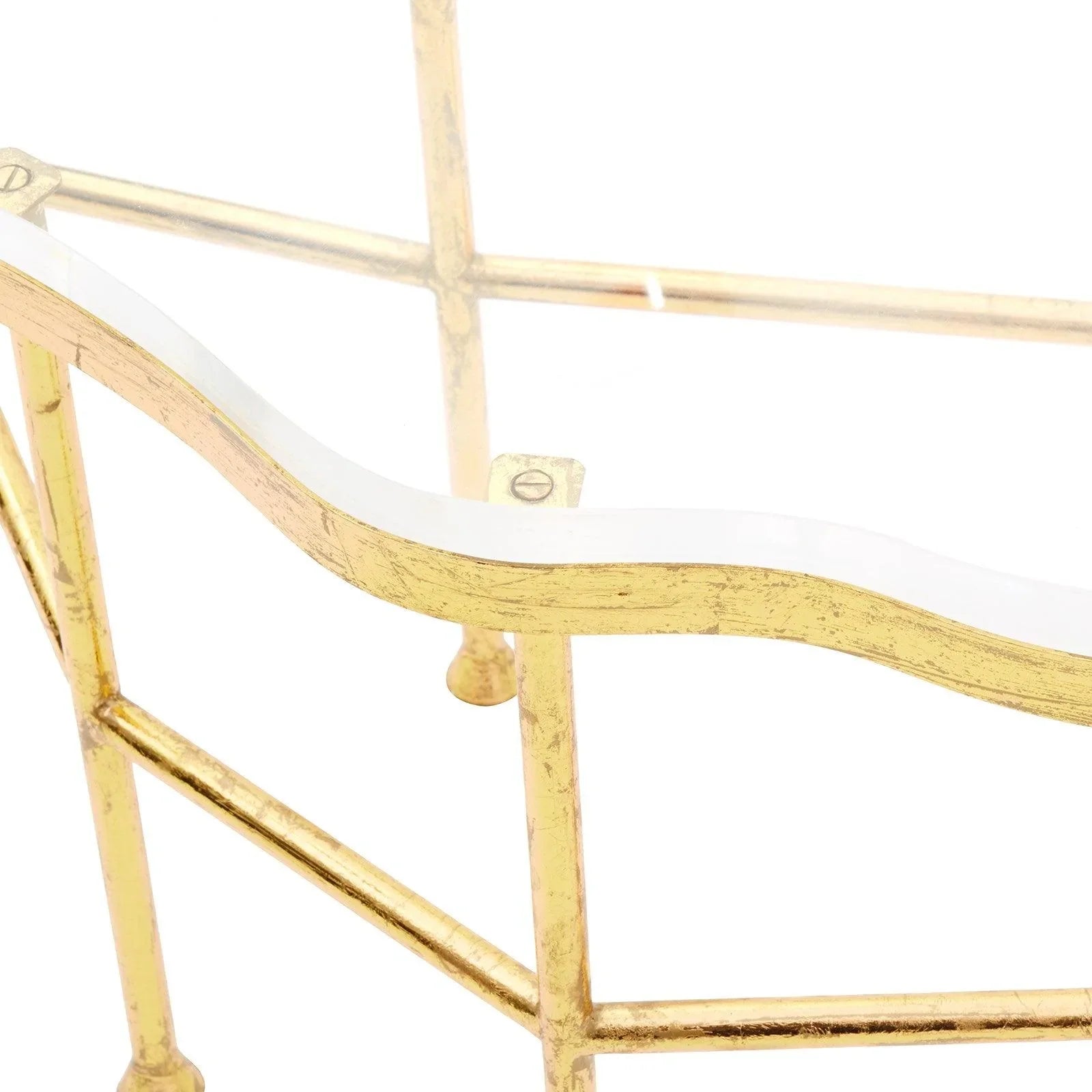 Elegant Gold Leaf Iron Coffee Table - Modern Luxury Living Room Furniture for Home Decor & Entertaining