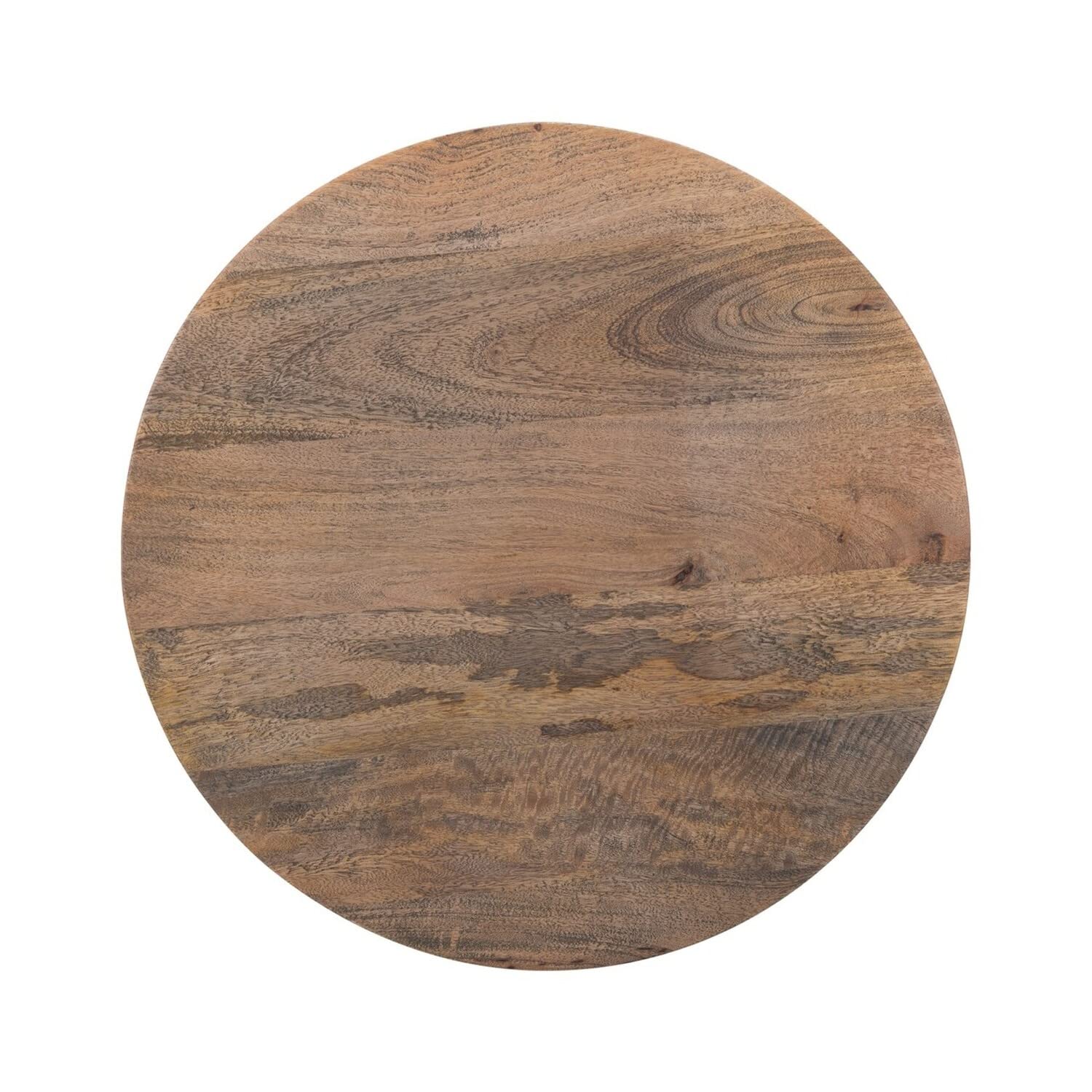 SAFAVIEH Home Collection Whent Coastal Honey Brown Wash and Black Round Accent Table - Stylish Side Table for Living Room, Bedroom & Office Decor