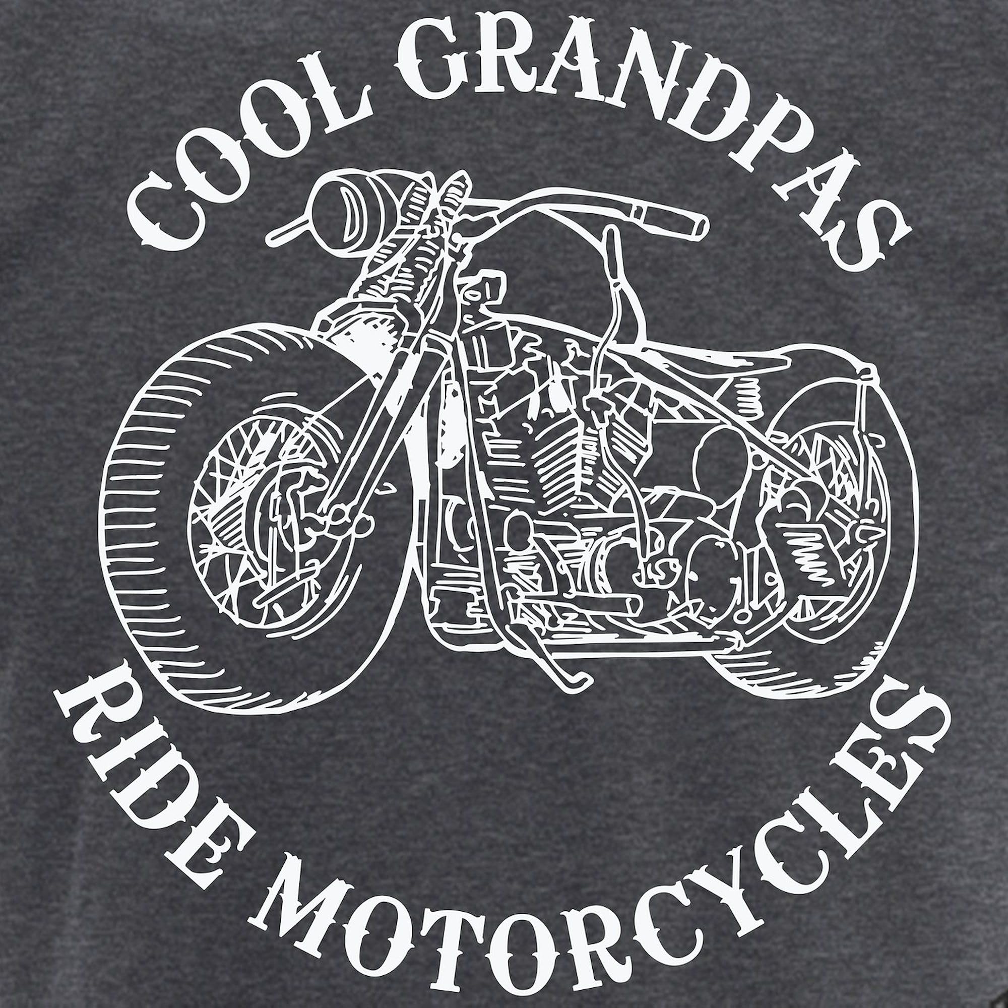 Cool Grandpas Ride Motorcycles Men's Charcoal Pajama Set - Funny Novelty Sleepwear for Dad & Grandpa - Perfect for Birthday Gifts, Father's Day & Relaxing at Home