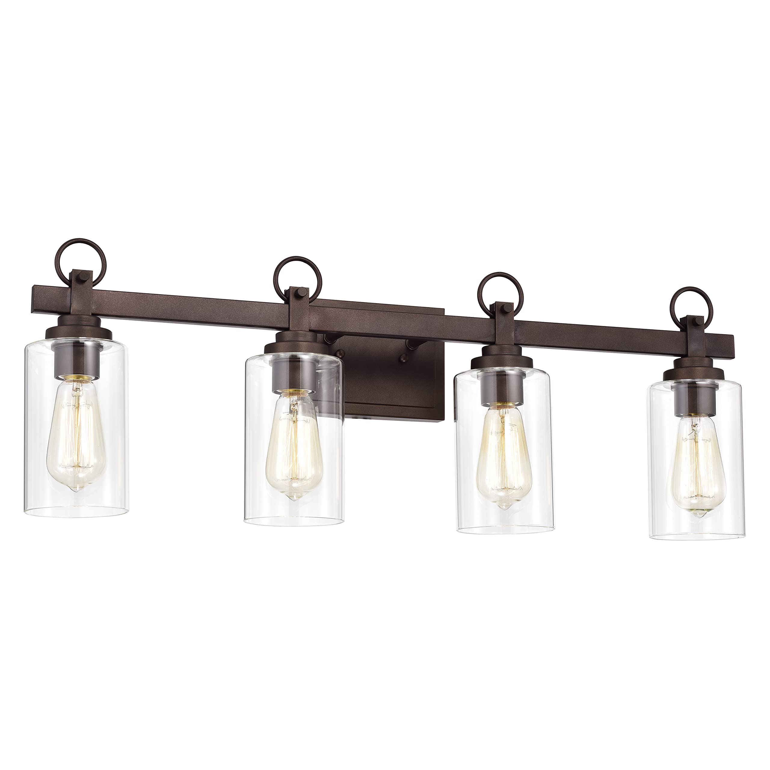 Chloe Lighting Exton 4-Light Transitional Vanity Light Fixture in Oil Rubbed Bronze - 29 Inch Wide Bathroom Lighting for Modern and Traditional Decor