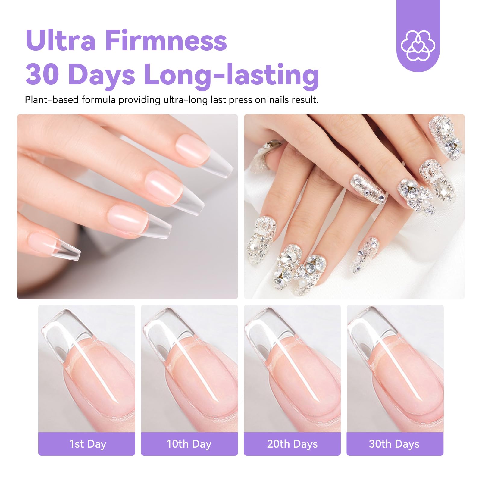 Saviland 15g Extra Strong UV Nail Glue Gel for Press on Nails & Acrylic Nails – Long Lasting False Nail Tips Adhesive, Non-Sticky 3D Nail Art Gel – Perfect for Salon, Home Manicures & Nail Decorations