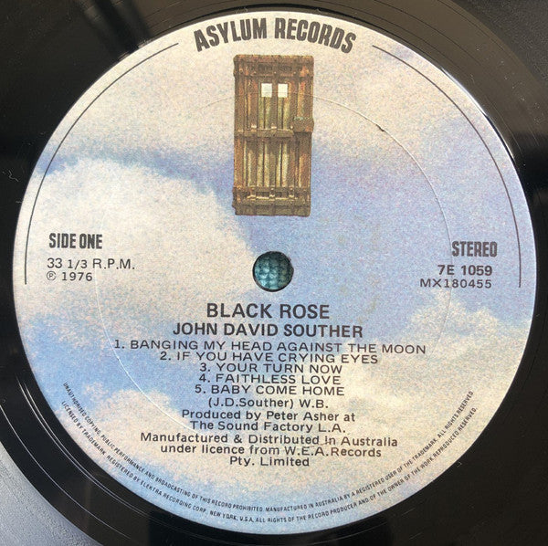John David Souther - Black Rose Vinyl LP Album (VG+ Condition) - Perfect for Vintage Music Collectors & Audiophiles