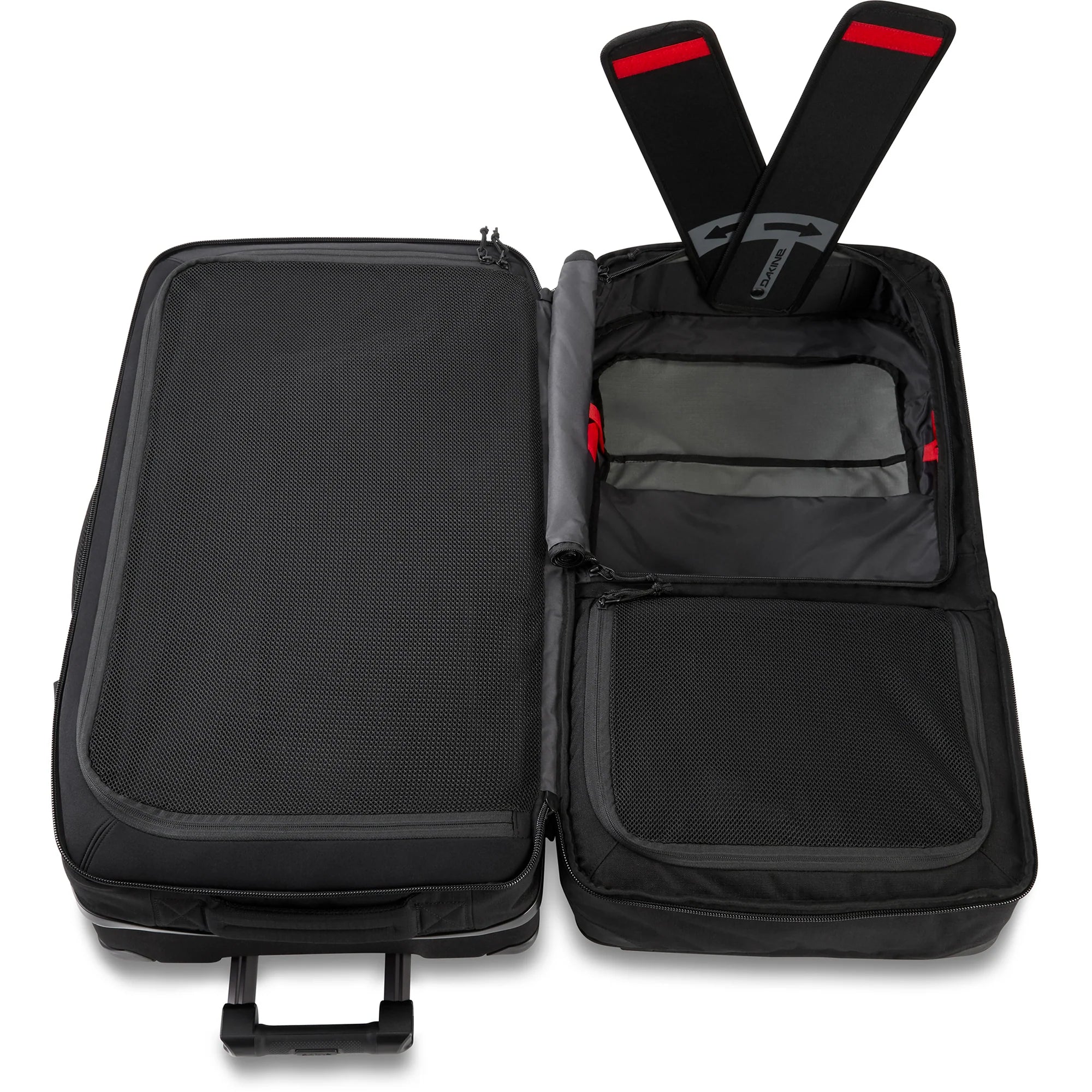 Dakine Split Roller Bag 110L - Large Durable Travel Luggage with Wheels for Airplane, Cruise & Adventure Trips - Black