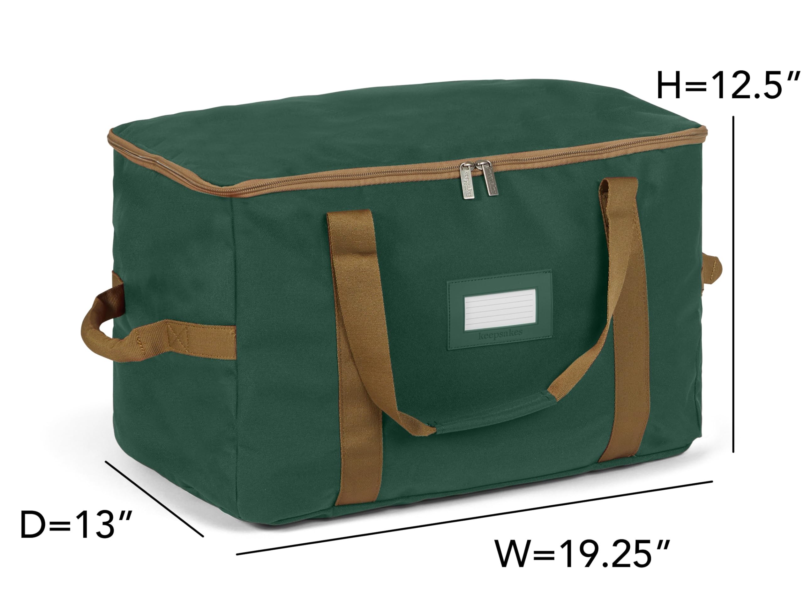 Covermates Keepsakes Adjustable Ornament Storage Bag with Carrying Handles & Padded Protection - Christmas Decoration Organizer for Holiday Storage (Green) - Perfect for Tree Ornaments, Holiday Decor & Seasonal Keepsake Organization
