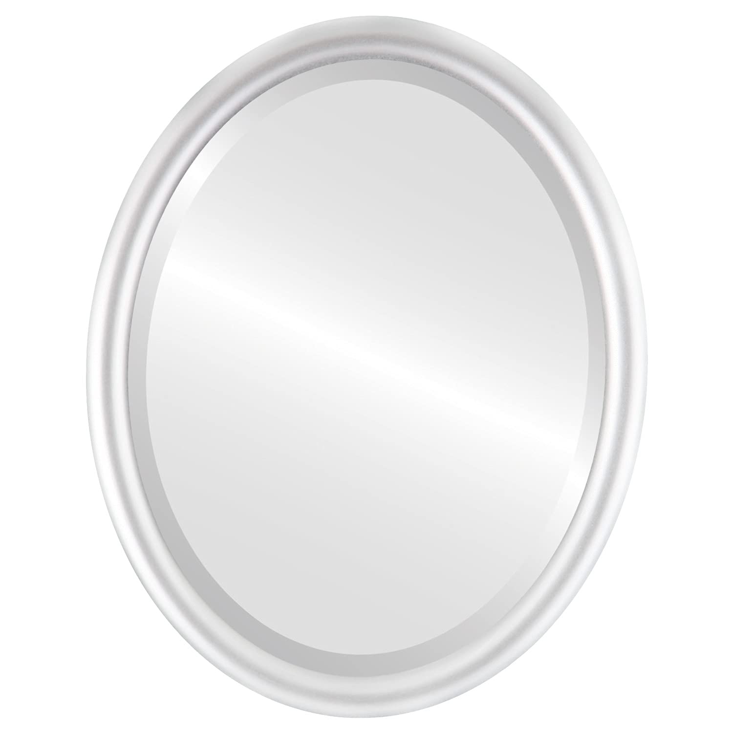 Oval Wooden Beveled Wall Mirror - Silver Finish - 22x26 Inches - Elegant Home Decor for Bathroom, Vanity, Bedroom, Living Room & Hallway - Perfect for Adding Style and Light to Any Space