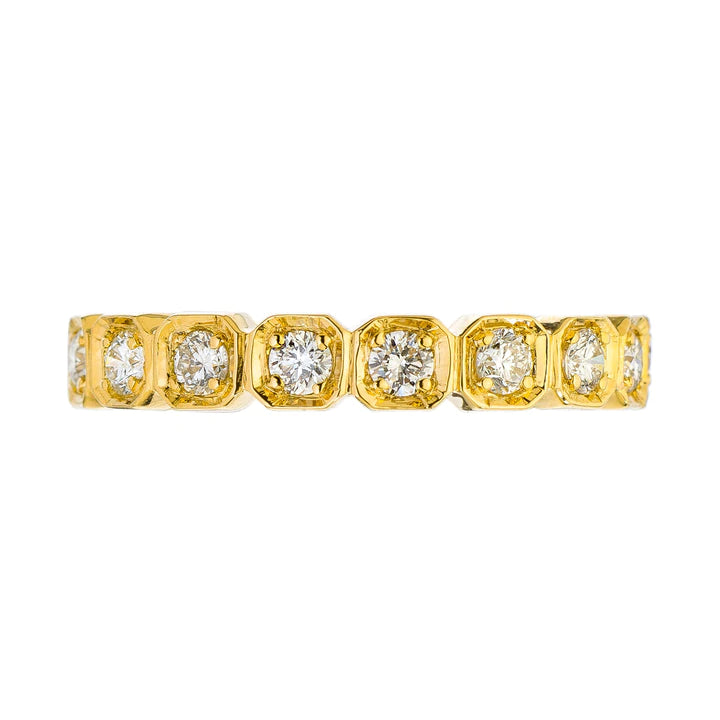 Eva Diamond Band Ring for Women - Elegant Stackable Wedding & Anniversary Jewelry Gift - Perfect for Everyday Wear & Special Occasions