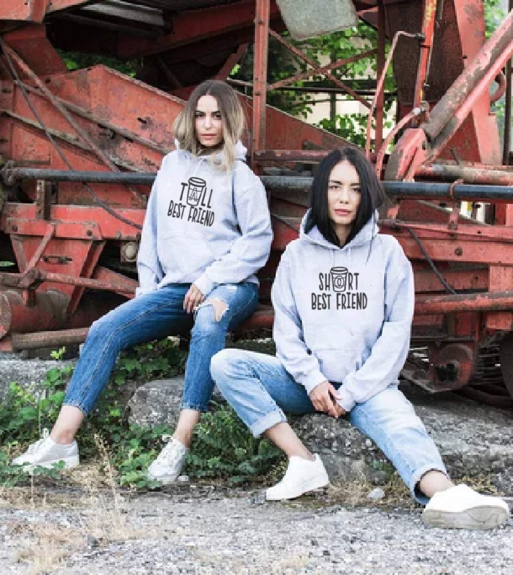 Best Friends Hoodies for 2 Girls - Matching BFF Pullover Sweatshirts for Tall & Short - Cute Couple Hoodies for Sisters, Couples & Besties - Perfect for Gifts, Photos & Cozy Outings