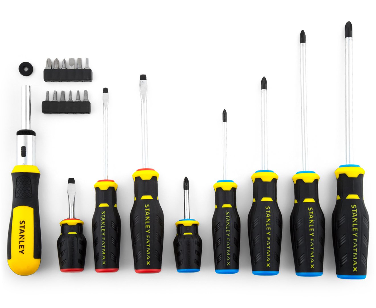 Stanley FMHT62011 21-Piece FatMax Magnetic Screwdriver Set - Chrome Plated, Color-Coded Hand Tools for Professional Mechanics & DIY Home Repairs
