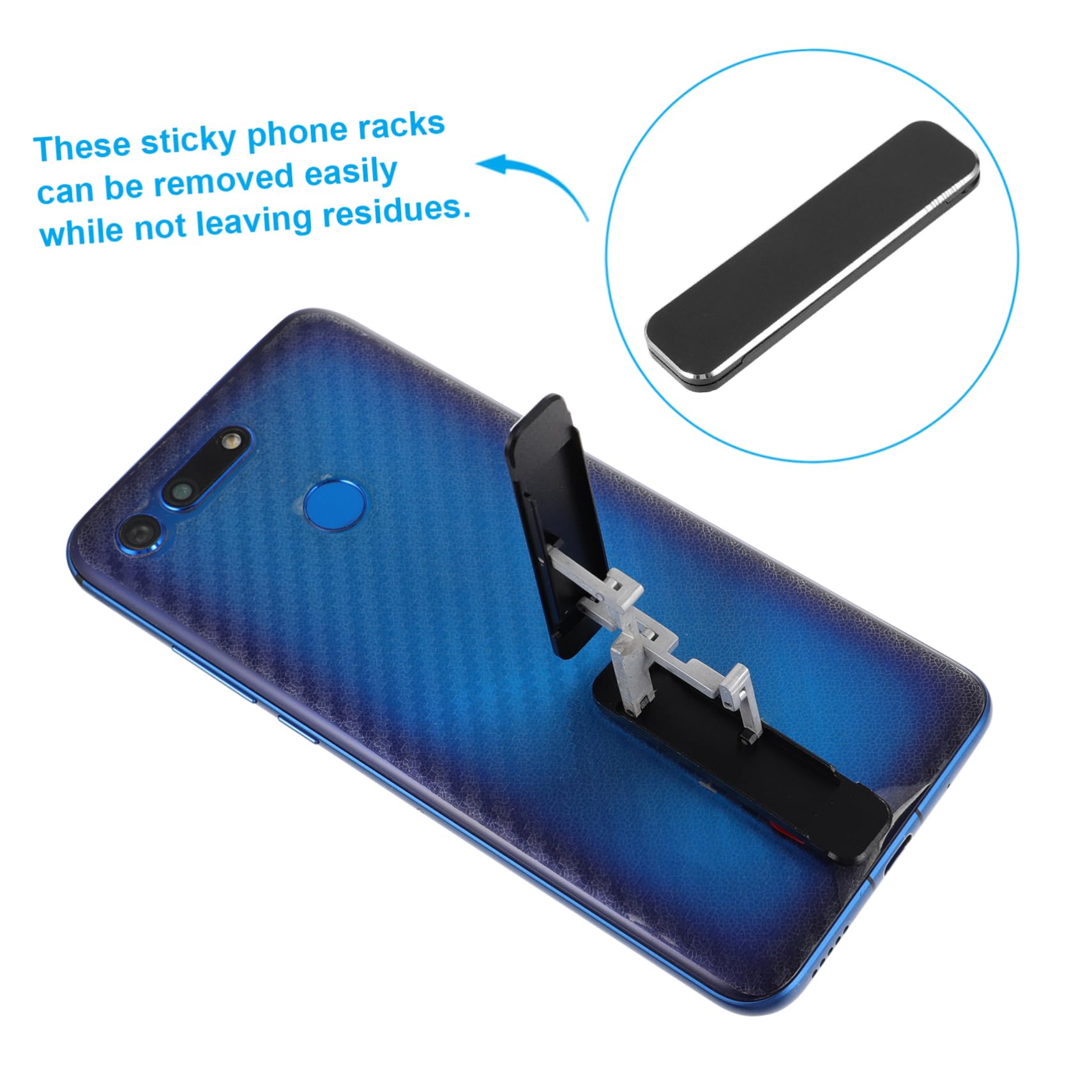 Angoily 1pc Strong Adhesive Cell Phone Holder Stand - Black Universal Phone Mount for Desk, Car Dashboard & Home Office Use