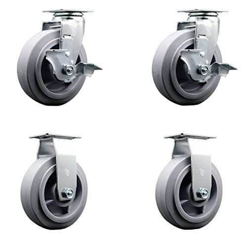 2 Swivel w/2 Top Lock Brakes - 2 Rigid