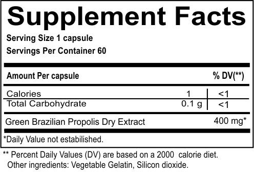 PHYTOFLORA Brazilian Green Bee Propolis Capsules 400mg - 60 Capsules (5 Bottles) | Immune Support & Antioxidant Supplement | Daily Wellness & Natural Defense Boost