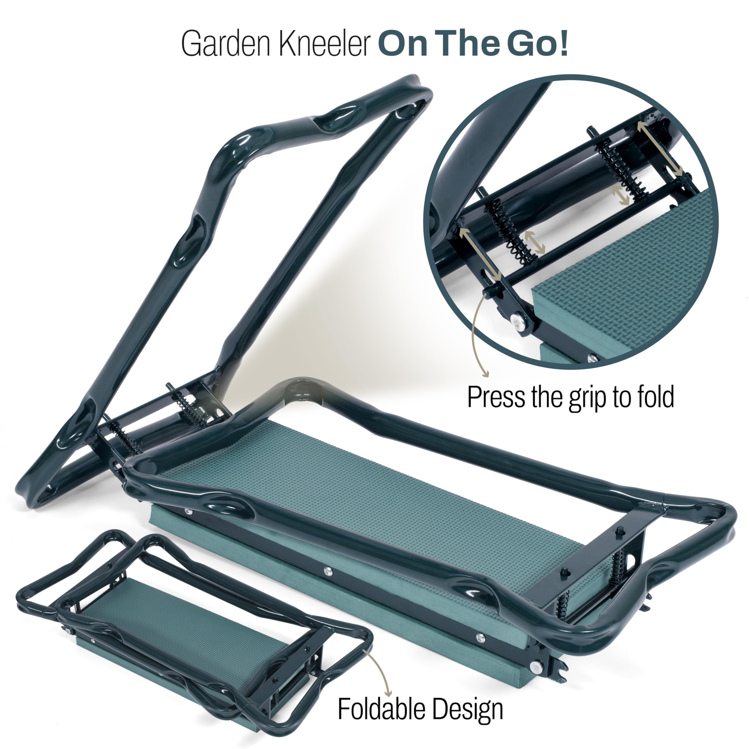 **Portable Garden Kneeler Seat with EVS Cushion & 2X Gloves - Heavy Duty, Soft & Wide Kneeling Pad for Gardening - Perfect Gift for Parents (Ideal for Planting, Weeding & Outdoor Work)**