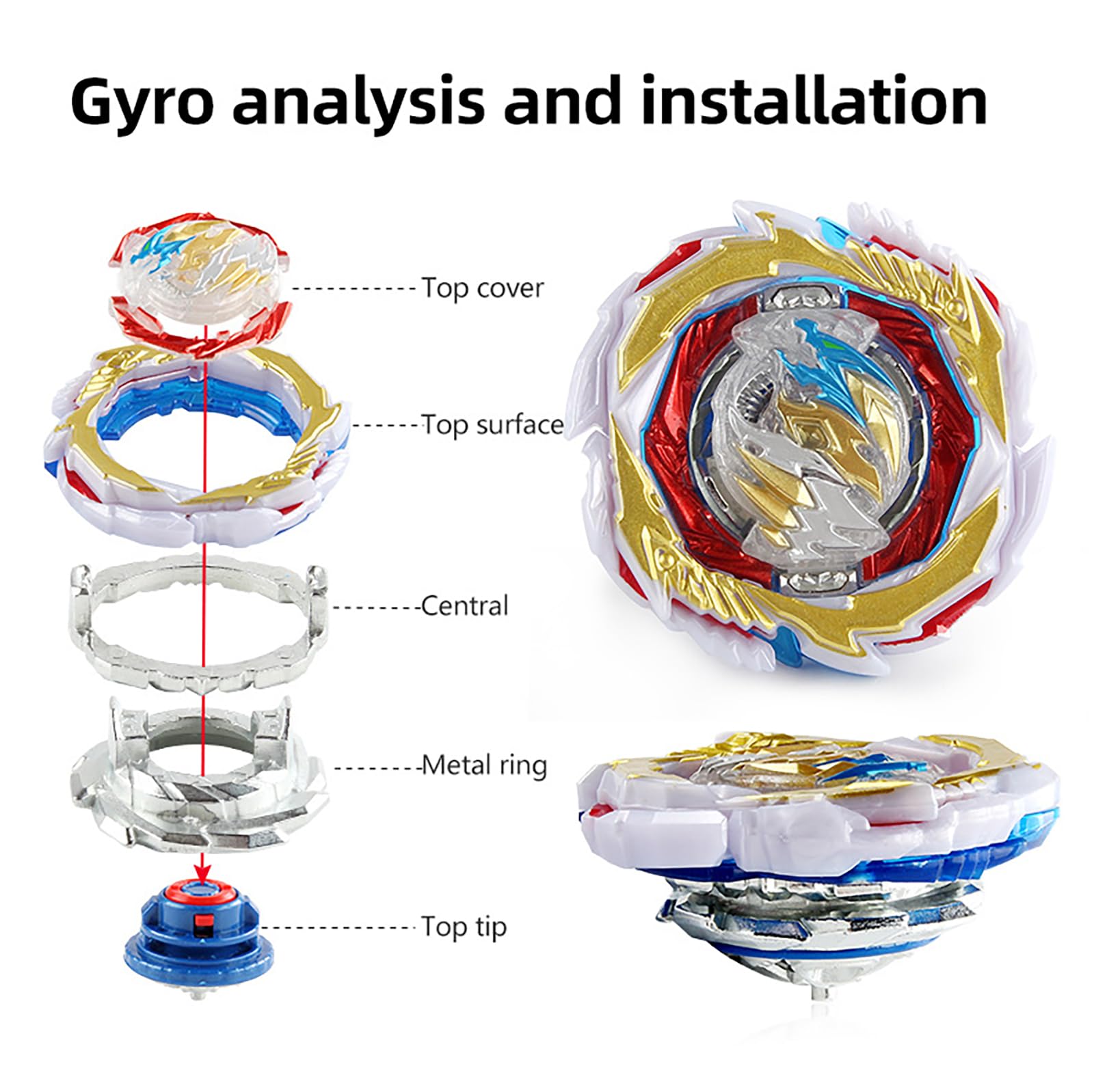 Netoke Bey Burst Turbo 4D Metal Fusion Battle Set with Launcher - Premium Collectible Beyblade Toy for Kids (Model B-199) - Perfect for Competitive Play & Gift Giving