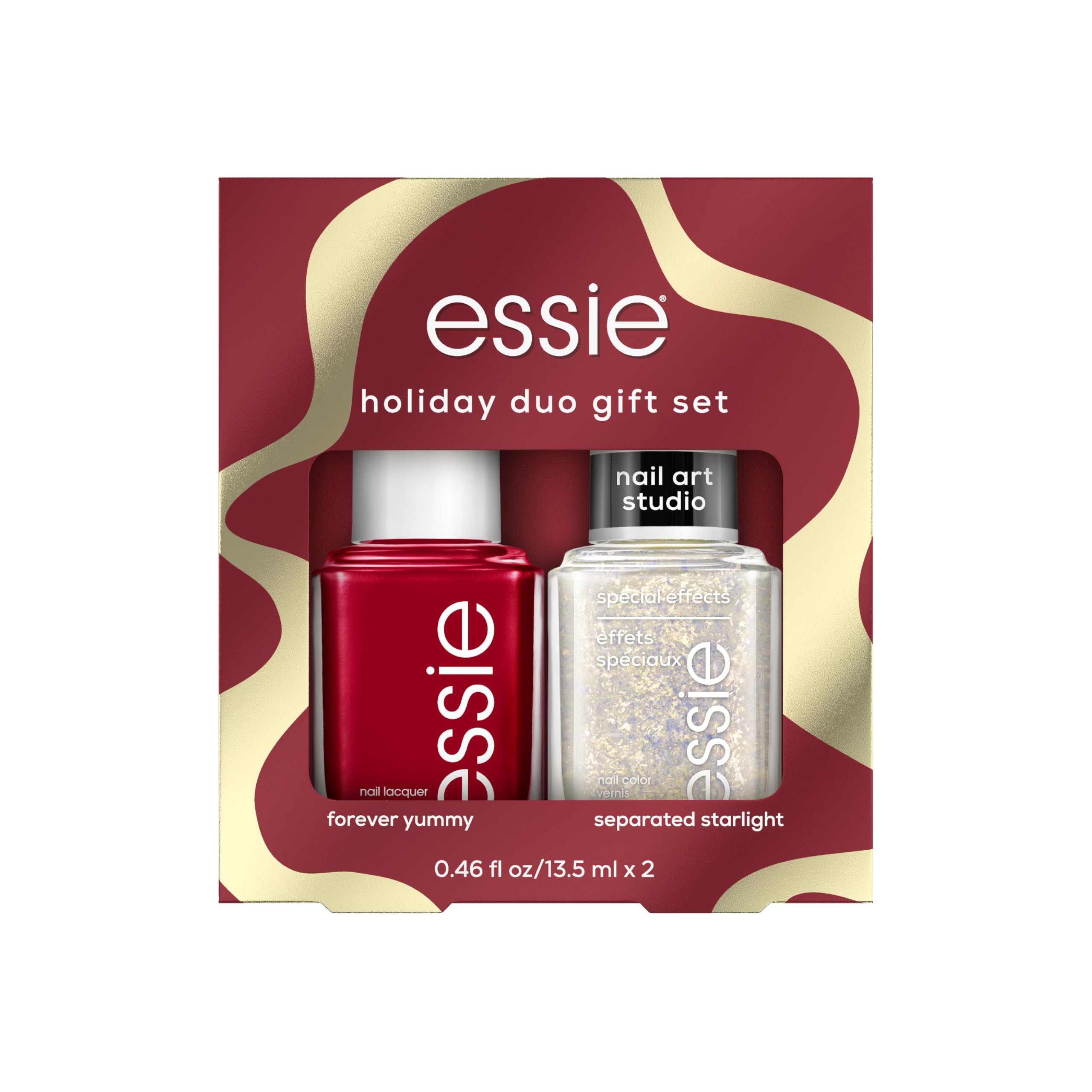 Essie Vegan Nail Polish Holiday Gift Set - 2 Piece Kit with Long-Lasting Formula | Perfect for Christmas Gifts & Party Manicures