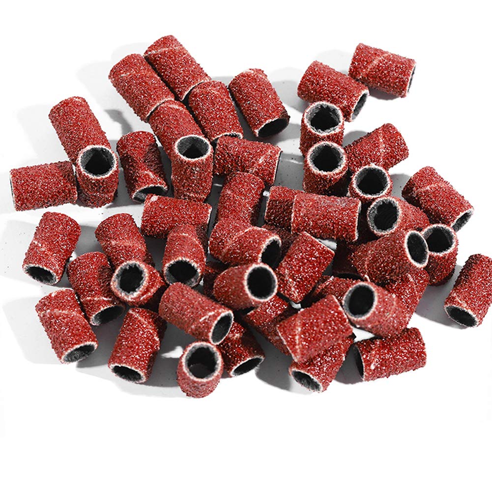 100 Pcs 80# Nail Sanding Bands - Professional Nail Drill Bits & File Refills for Manicure Pedicure Tools - Perfect for Salon, Home Nail Care & DIY Gel Polish Application