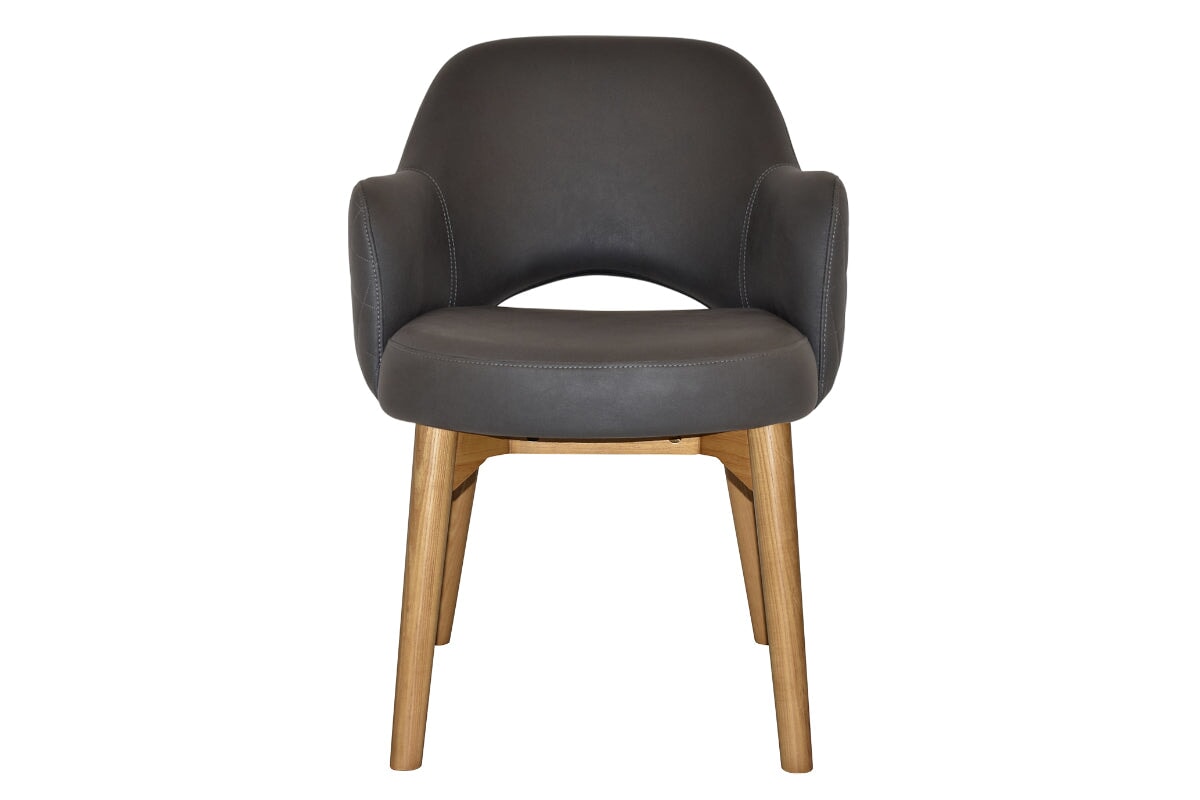 EZ Hospitality Cairo Indoor Armchair with Light Oak Timber Base - 4-Leg Modern Dining Chair for Living Room, Bedroom & Office
