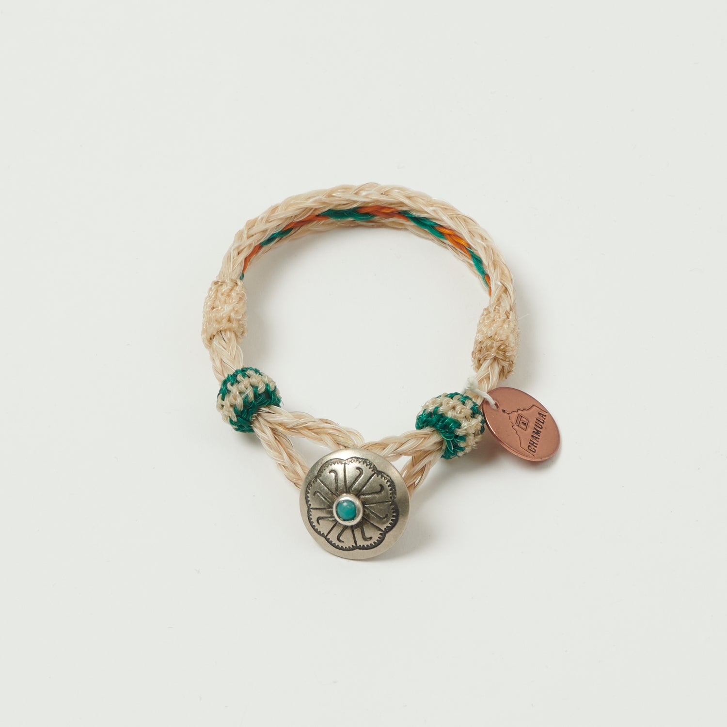 Chamula Turquoise Horsehair Concho Bracelet - Handmade Mexican Jewelry for Women, White/Yellow/Green Beaded Boho Bracelet - Perfect for Festivals, Western Wear & Boho Fashion Accessories
