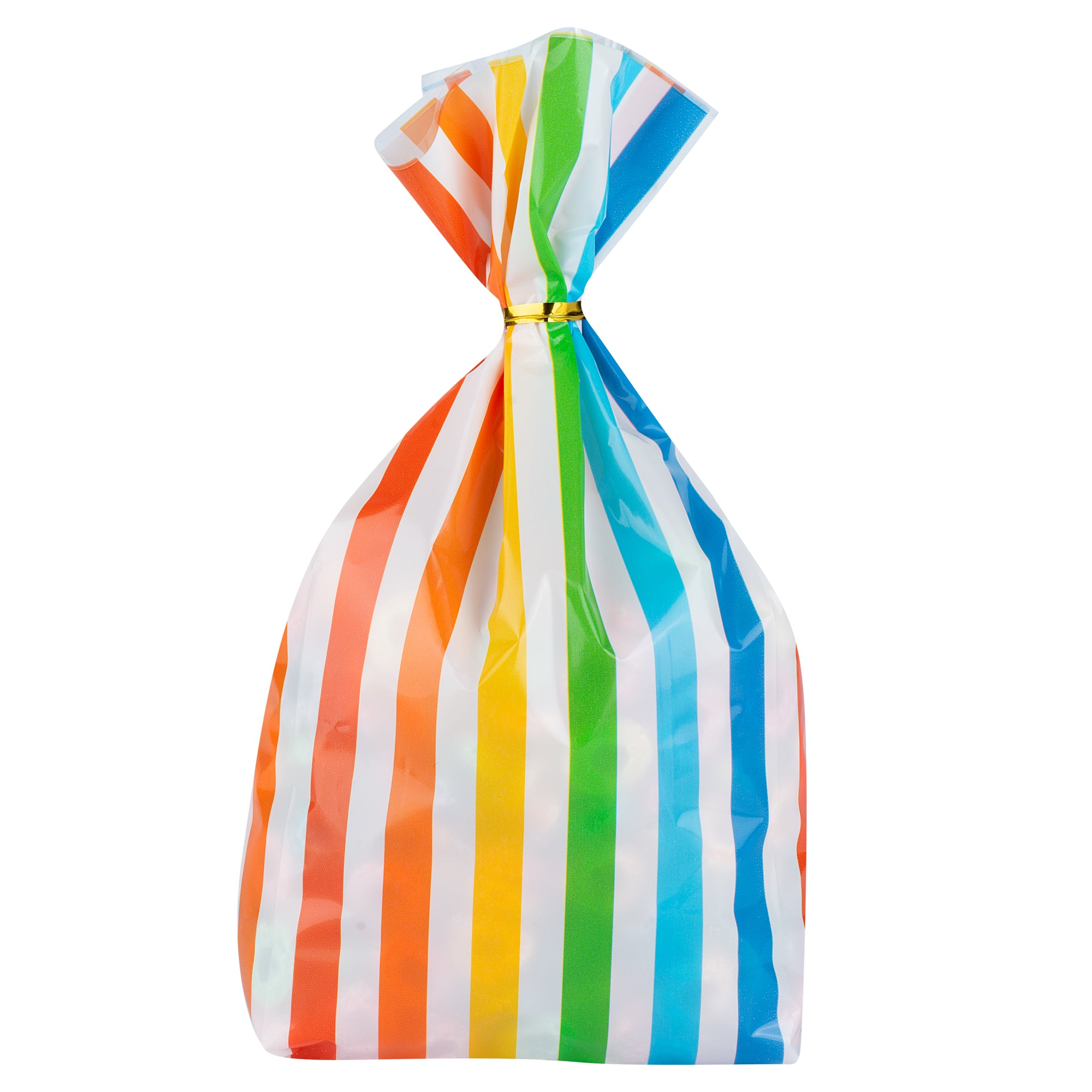 Rainbow Plastic Candy Bags - Gusseted 4 x 2 x 9.5 Inches - 4000 Count Bulk Box for Parties, Baking & Retail Packaging