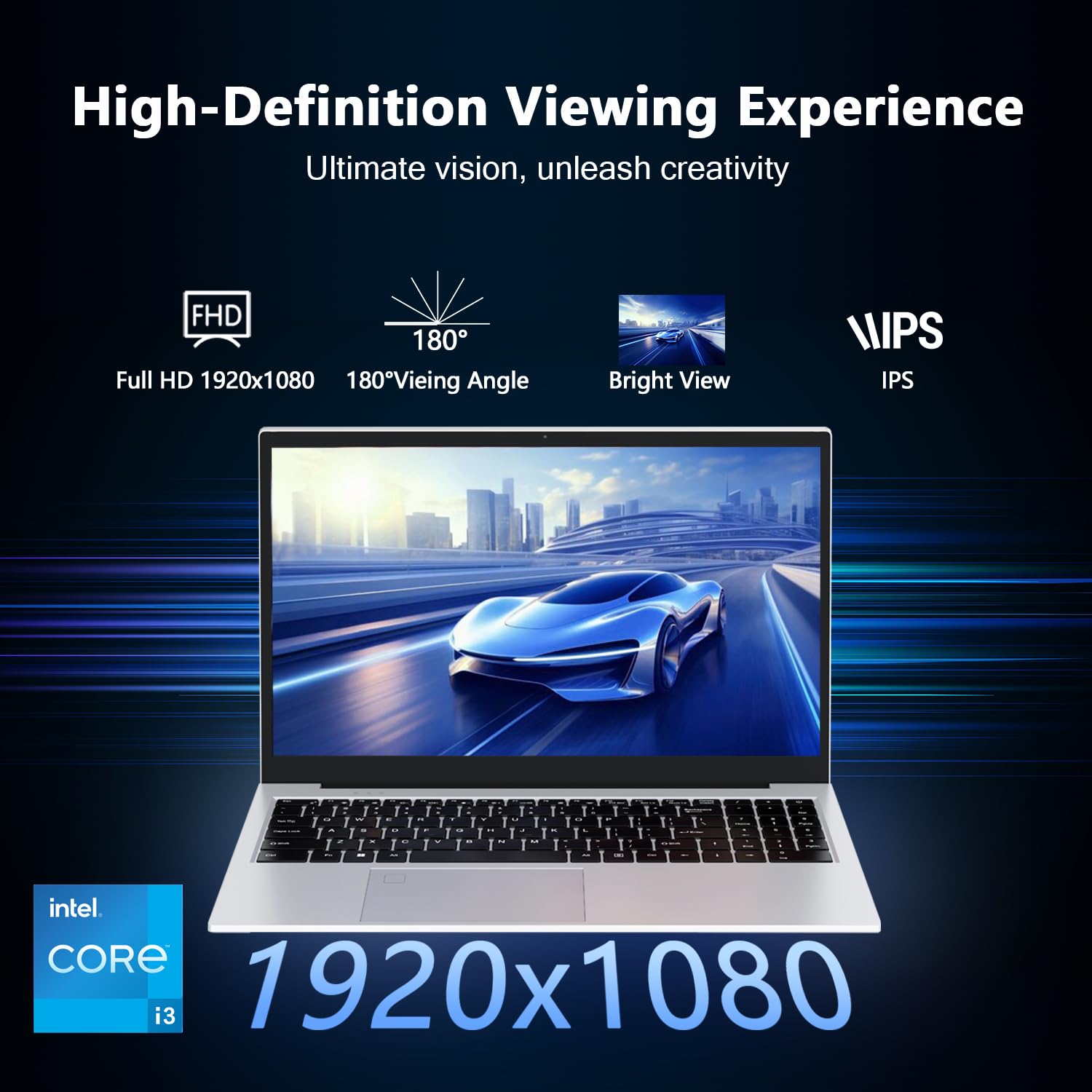 Gaming Laptop i3 12GB RAM 512GB SSD 15.6