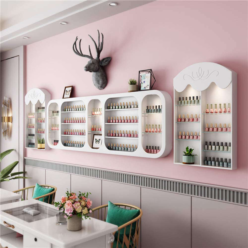 Red As Fire Nail Polish Display Shelf - Wall Mounted Salon Organizer for Nail Polish, Makeup, Cosmetics & Perfume Storage | Perfect for Nail Salons, Spas & Home Vanity Organization