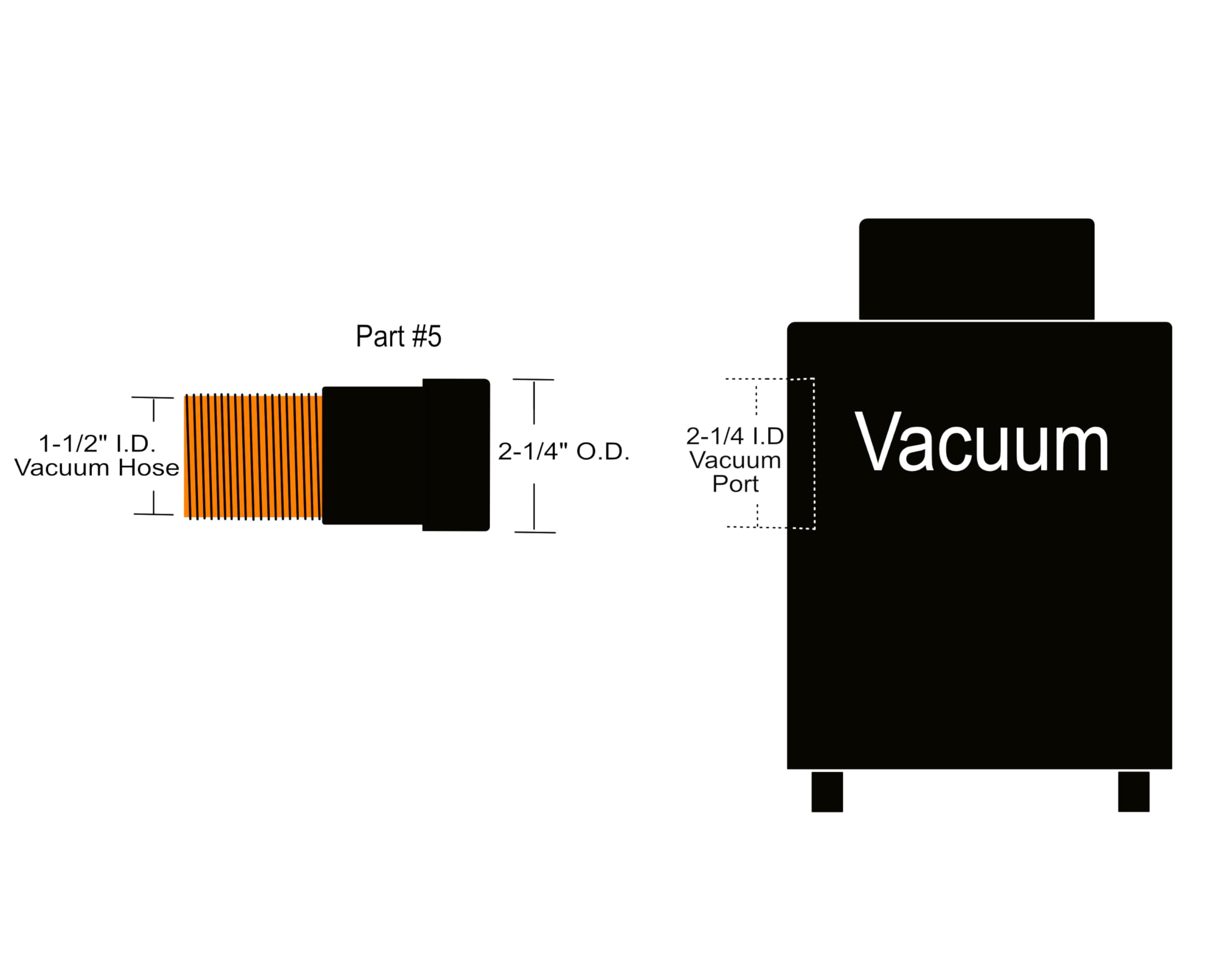 Vacuum Hose Adapter #5 - 1-1/2
