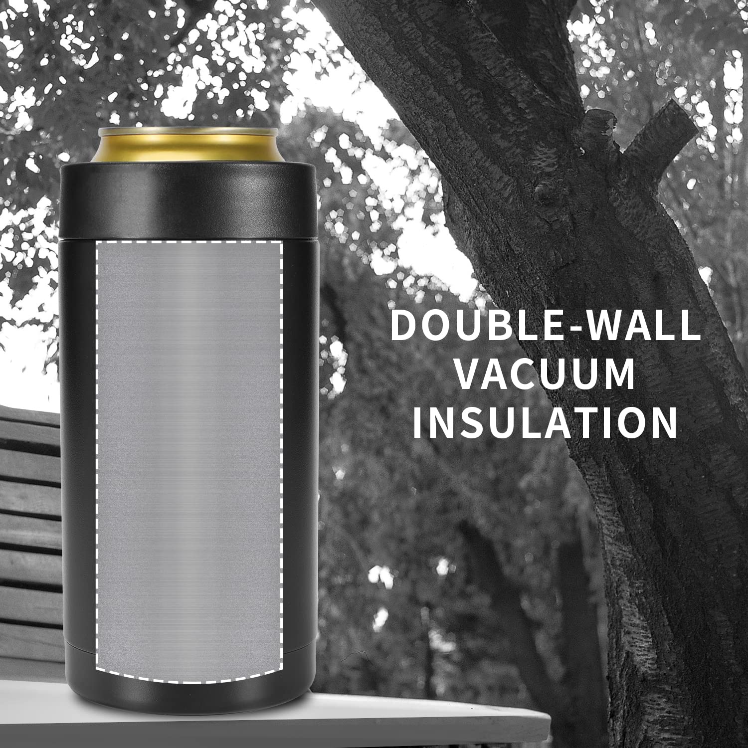 OJOJ 16oz Double Walled Insulated Stainless Steel Beer Can Cooler - Keep Drinks Cold for Hours, Perfect for Camping, BBQs & Outdoor Parties