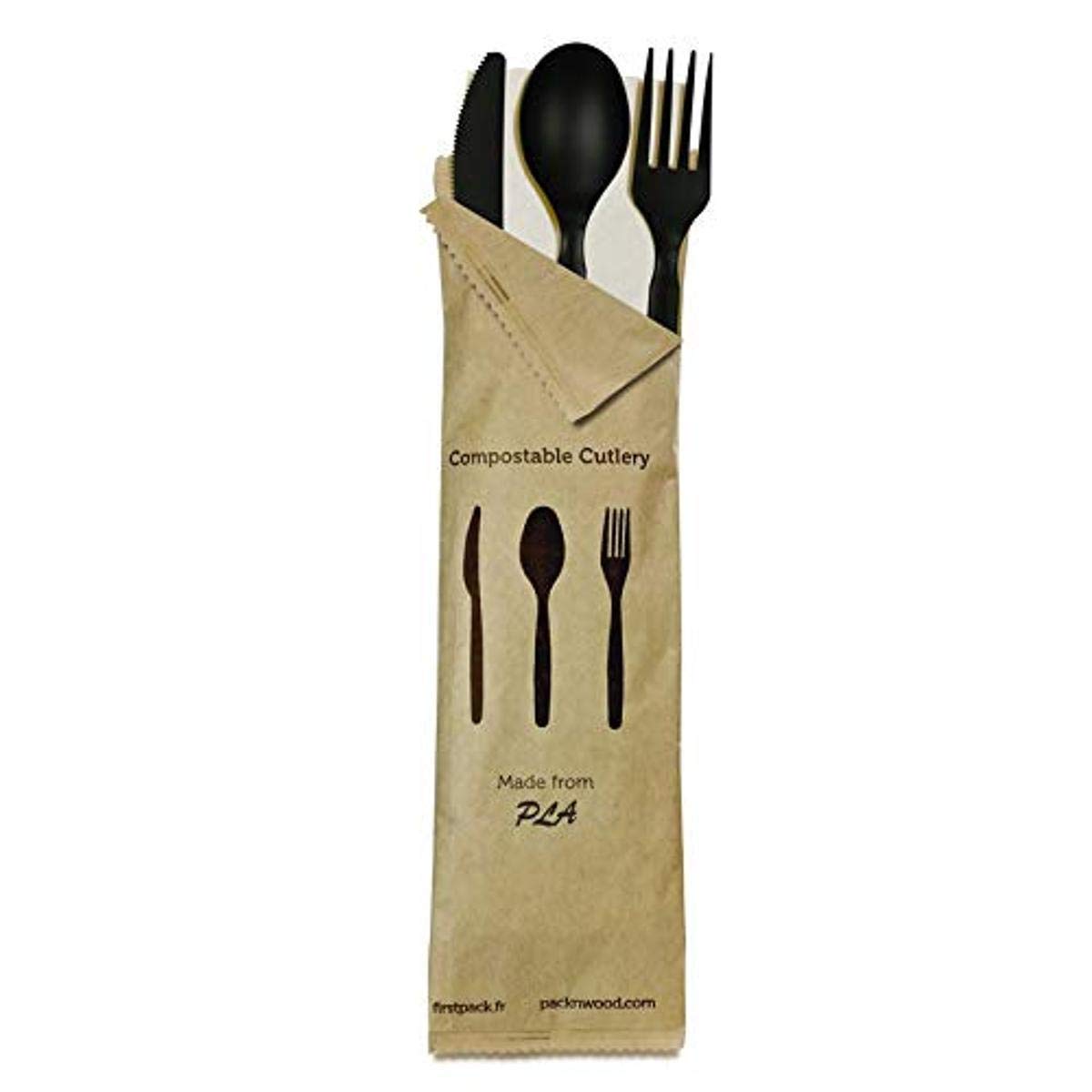 Premium Black Plastic Cutlery Set - 250 Pack Disposable Forks, Knives & Spoons (6 Inch) - Elegant Party Utensils for Weddings, Picnics & Catering Events