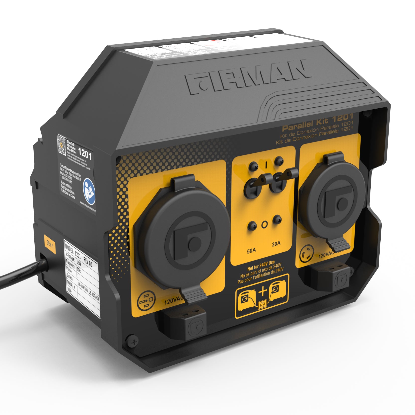 50A Portable Generator Parallel Kit for Dual Power Output - Perfect for Camping, RV Trips & Emergency Backup Power