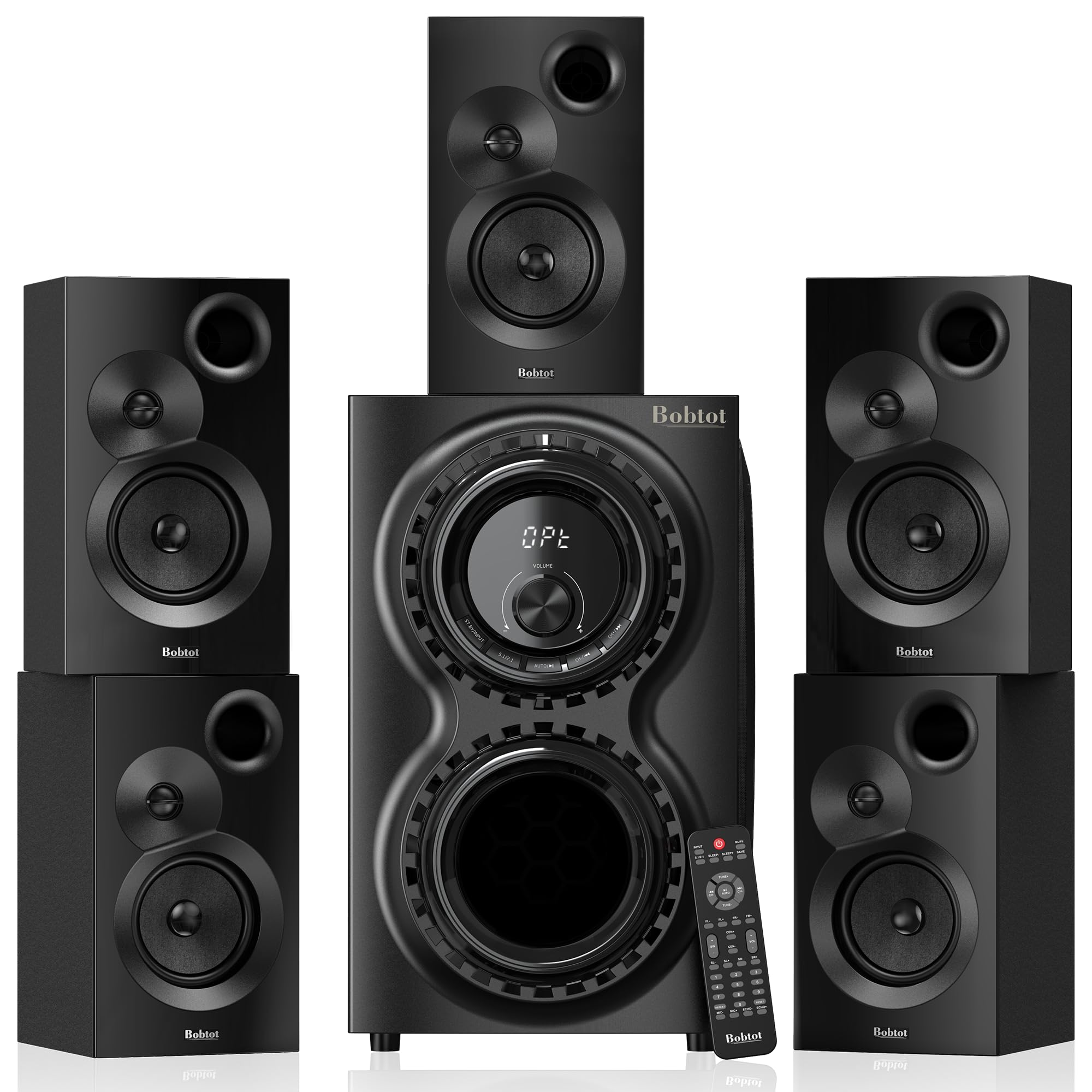 Bobtot 1400W 5.1 Channel Home Theater System with 12