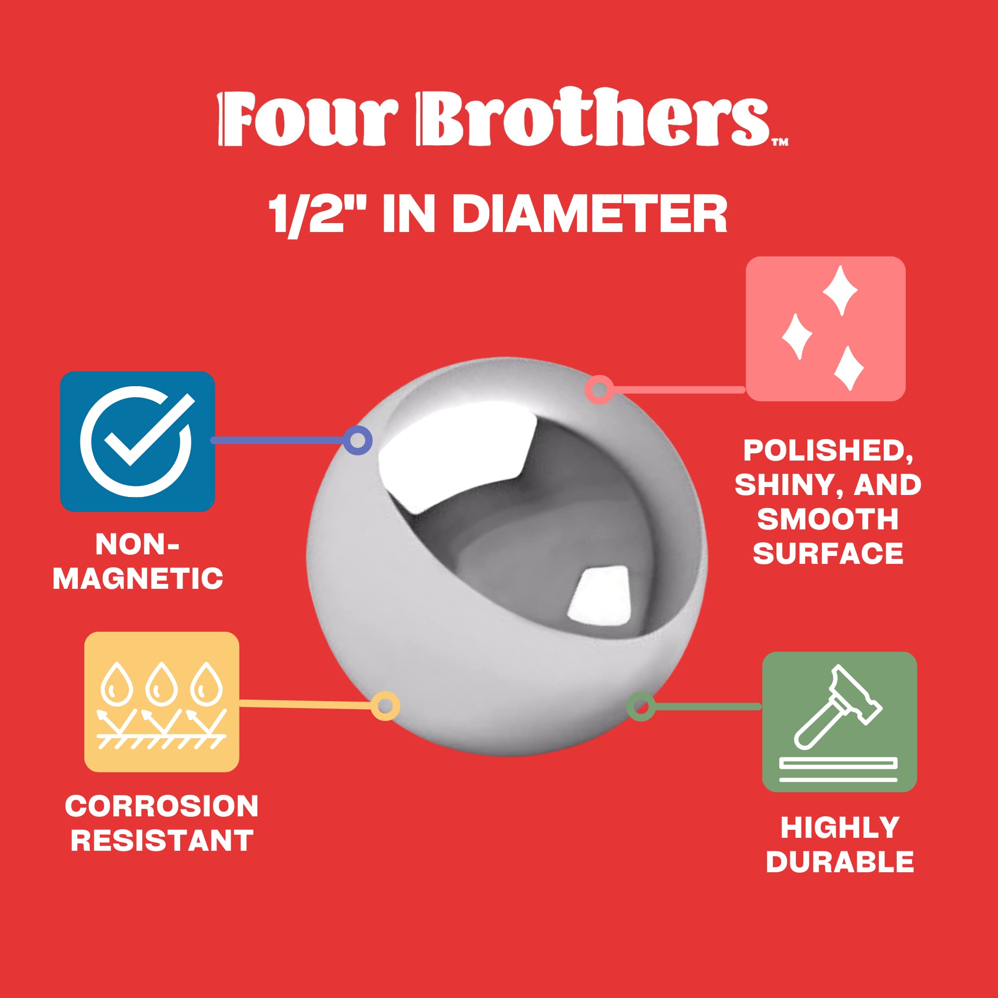 Four Brothers Replacement Balls for BRIO Labyrinth & Pinball Games - 10 Pack | Durable Plastic Marbles for Kids' Wooden Toy Maze & Pinball Machine Accessories