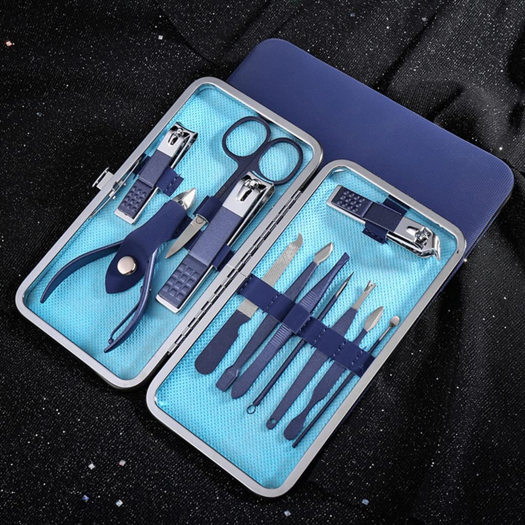 Professional Nail Clippers Set - Stainless Steel Pedicure Tools for Dead Skin Removal, Manicure & Toenail Care (Blue, 15.5x8.5x2cm) - Perfect for Home Salon, Travel & Gifts