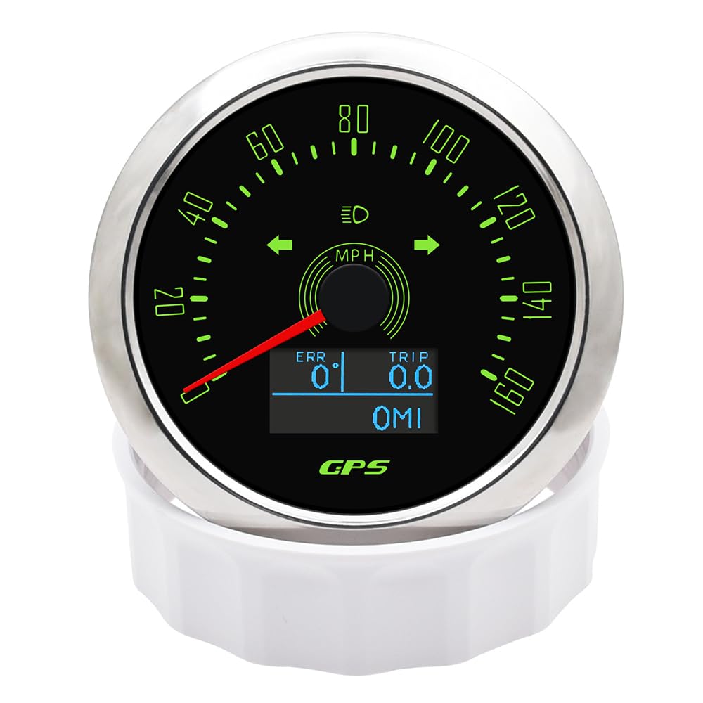 85mm 0-160MPH GPS Speedometer Gauge with ODO, COG & Trip - Universal for Motorcycle, Car, Boat, Truck (9-32V) - Perfect for Racing, Off-Road & Marine Navigation