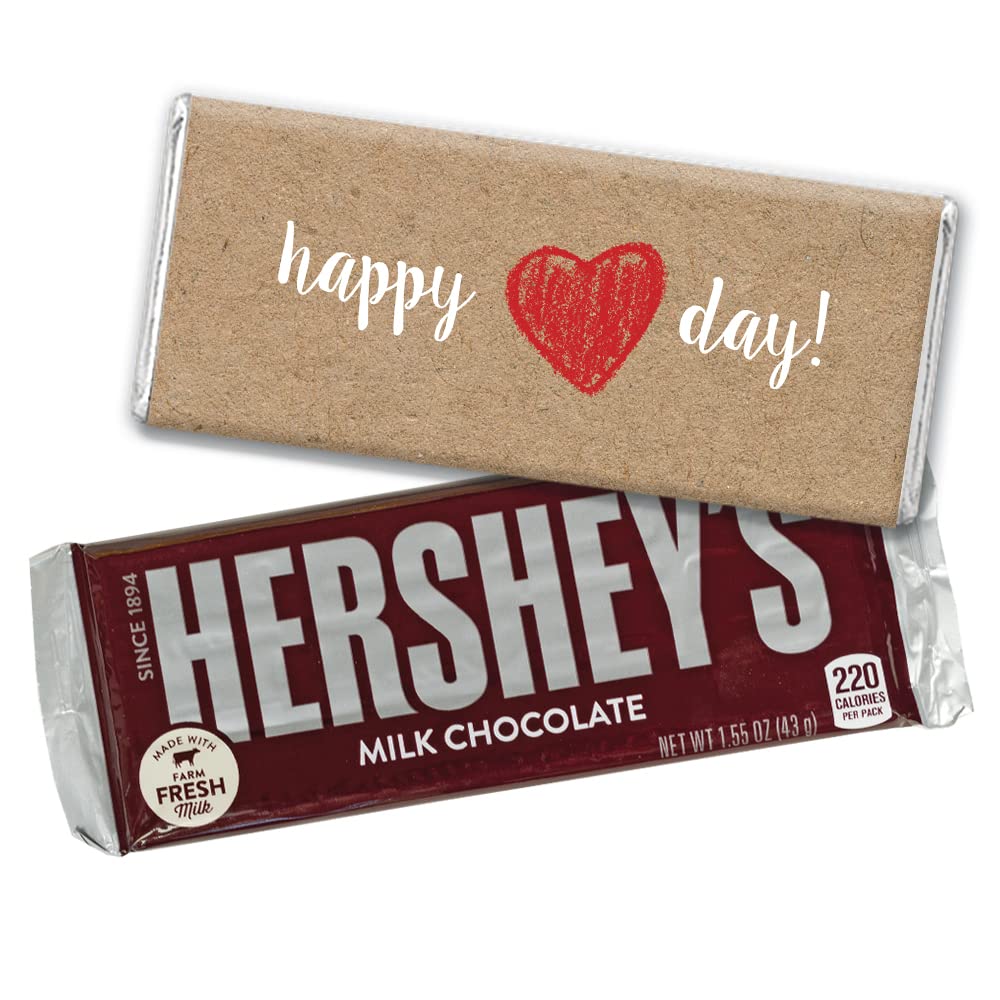 Personalized Valentine's Day Chocolate Bars - Custom Candy Favors (36 Bars) for Weddings, Parties & Romantic Gifts