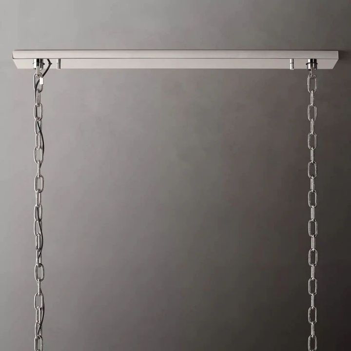 Aubrey Calcite Rectangular Chandelier - 74 Inch Modern Crystal Ceiling Light Fixture for Dining Room, Living Room & Bedroom Lighting