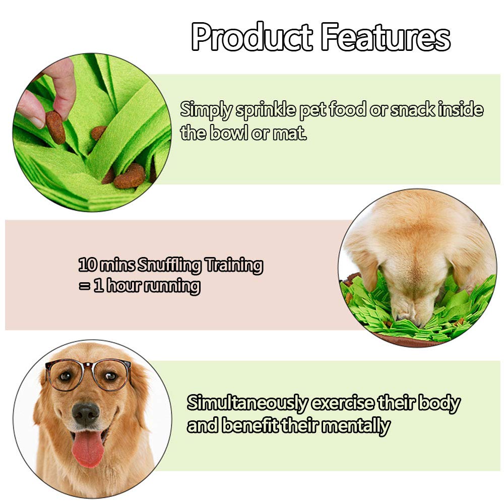 Oncpcare Slow Feeder Dog Mat - Snuffle Feeding Pad & Foraging Toy for Dogs & Cats - Stress Relief & Mental Stimulation for Small Pets - Perfect for Mealtime Enrichment & Nosework Games