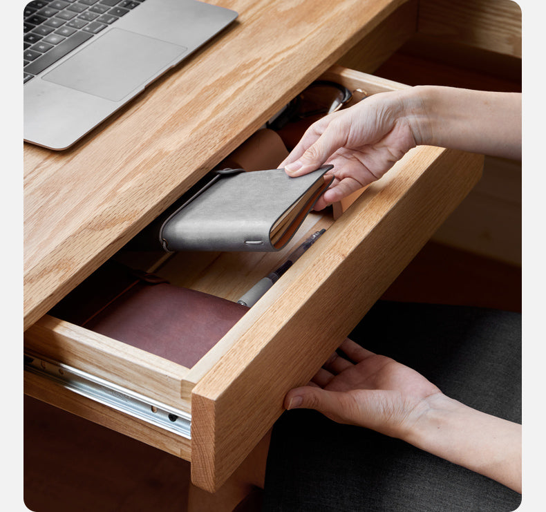 Solid Oak Wood L-Shaped Corner Office Desk - Modern Home & Office Workspace Solution for Productivity & Comfort