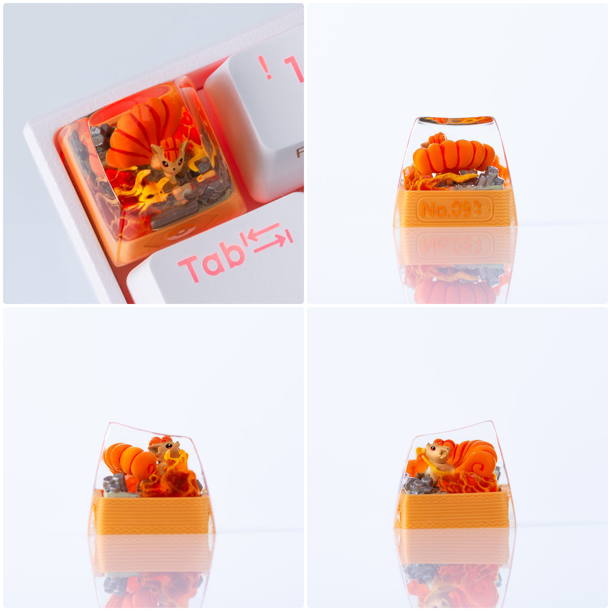 Custom DIY Translucent Resin Keycaps for Mechanical Keyboards - Personalized ESC Key with 3D Pokemon Design - Perfect for Gaming, Typing & Custom Keyboard Builds