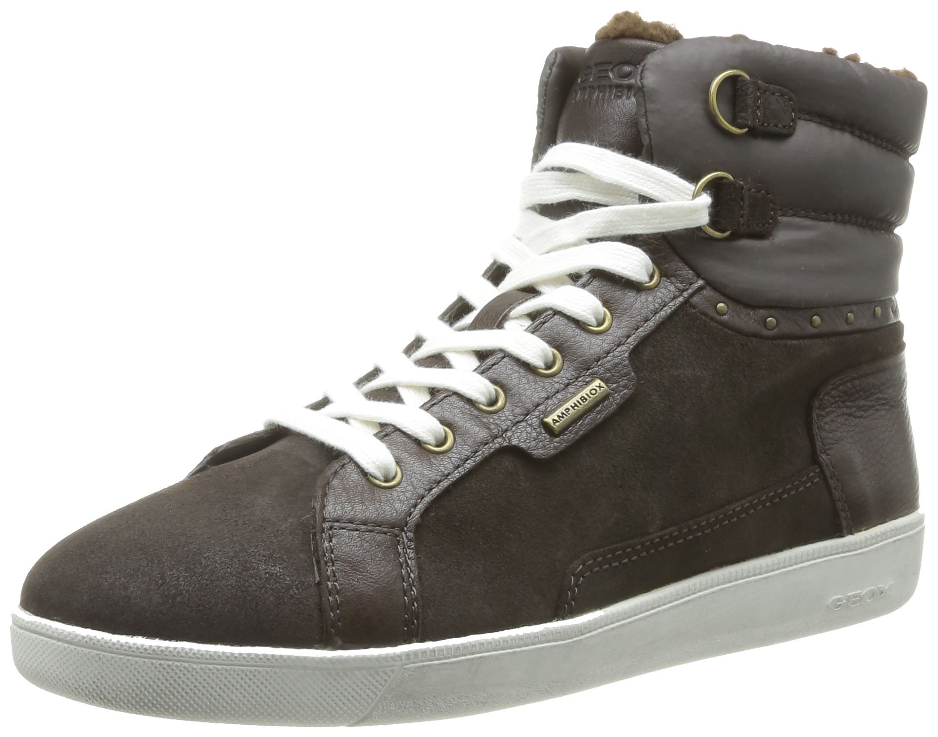 Geox Hope ABX Women's Leather Sneakers & Boots - Brown - Size US 7 - Comfortable Casual Shoes for Walking, Work & Everyday Wear
