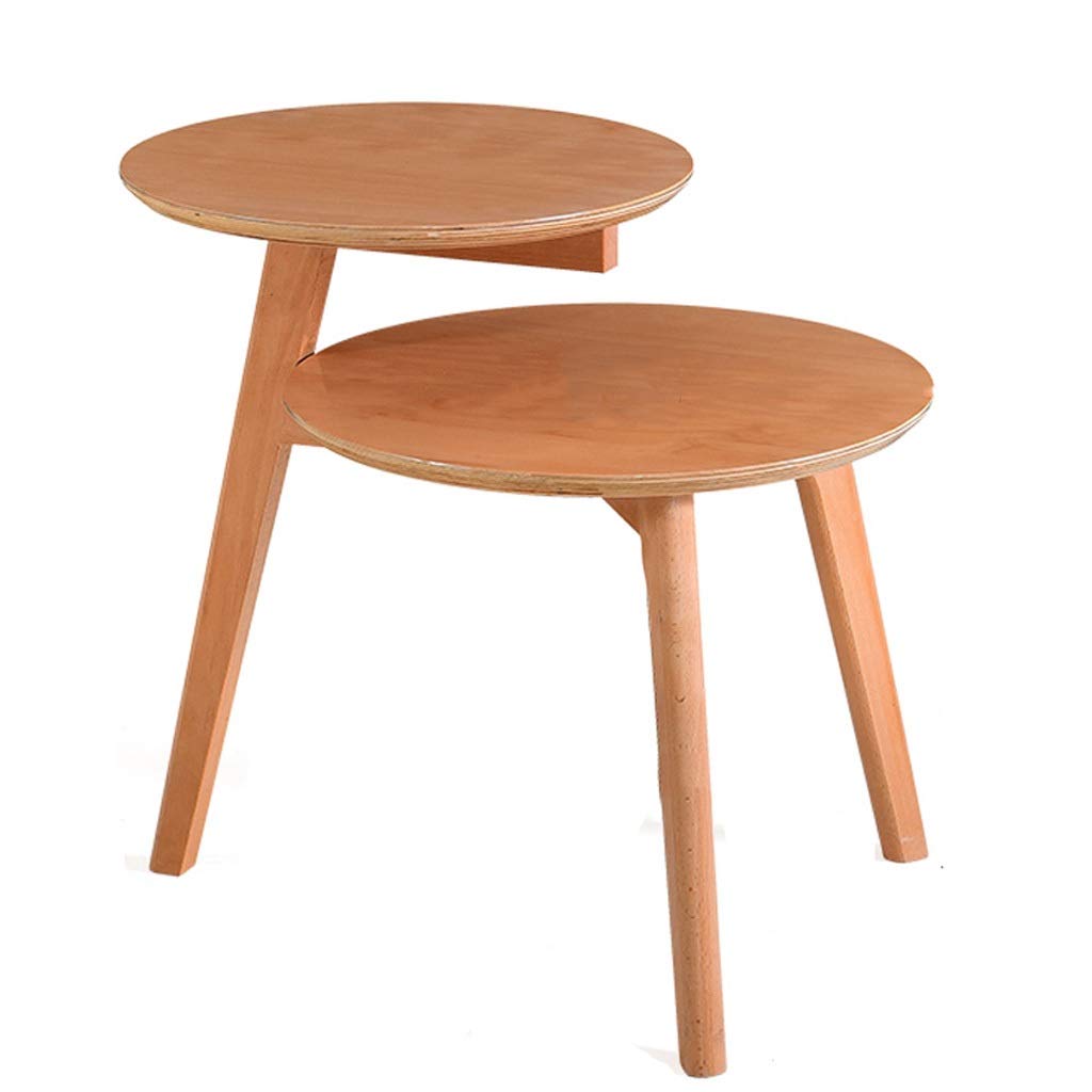 Stylish Solid Wood Coffee Table with Double-Decker Design for Bedroom, Living Room, Sofa Side & Office Use - Durable Casual Magazine Holder (Wood Color) - Perfect for Small Spaces, Home Decor & Reading Nook