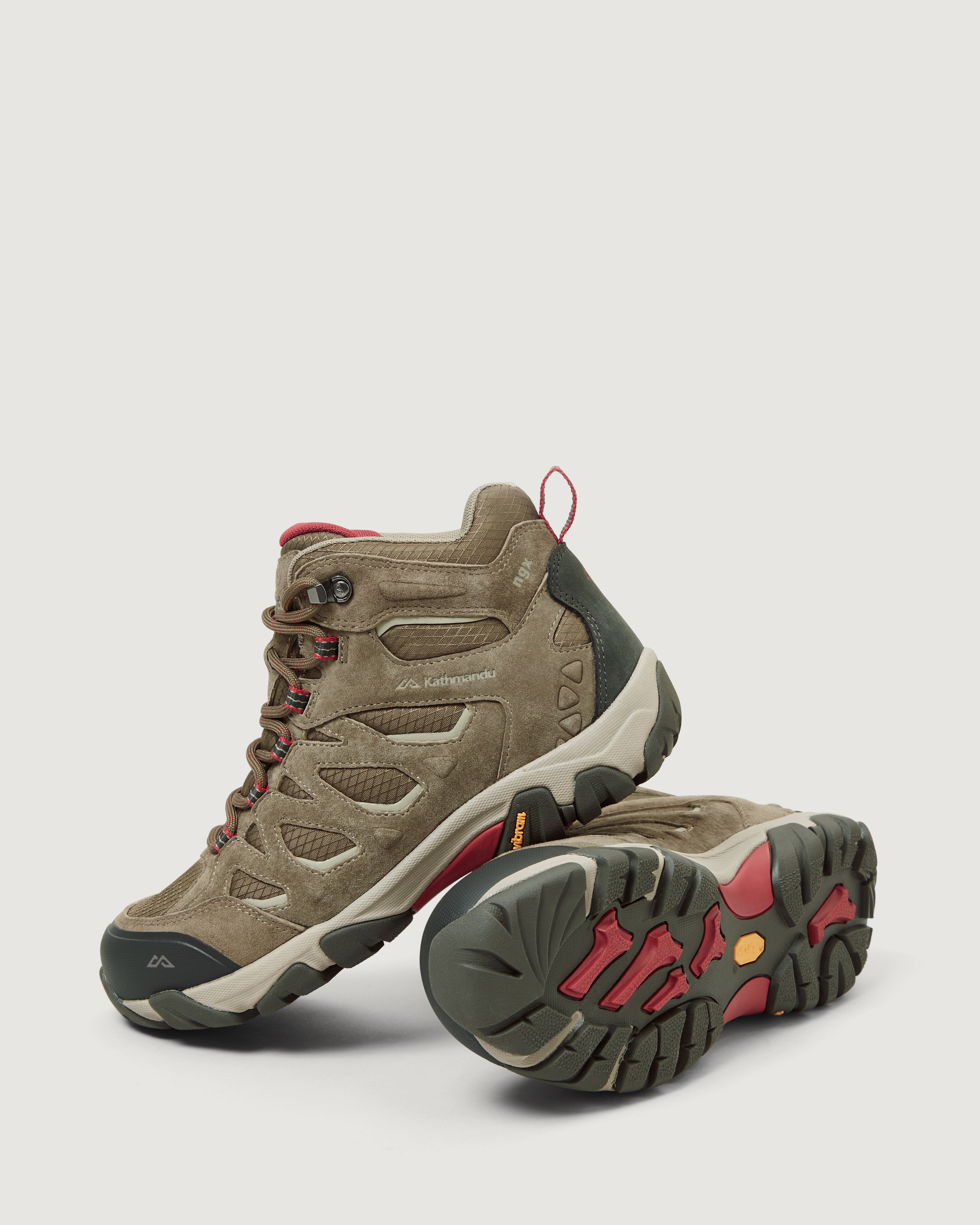 Women's Waterproof Hiking Boots Olive/Umber - Mid Calf Outdoor Trekking Shoes for Trail Walking & Camping Adventures