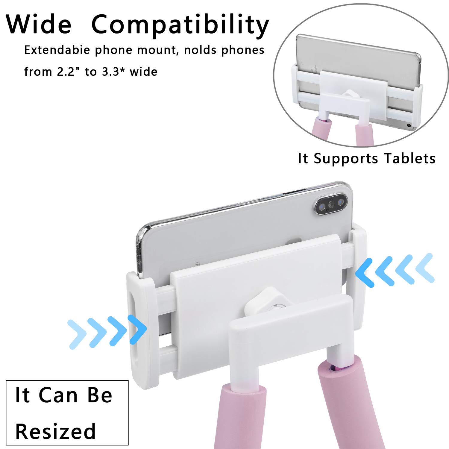 AIMI Neck Pillow Phone Holder - Adjustable & Ergonomic Stand for Smartphones & Tablets - Perfect for Home, Travel, Office & Outdoor Use (Pink) - Watch Videos Hands-Free in Bed, Plane & Commute