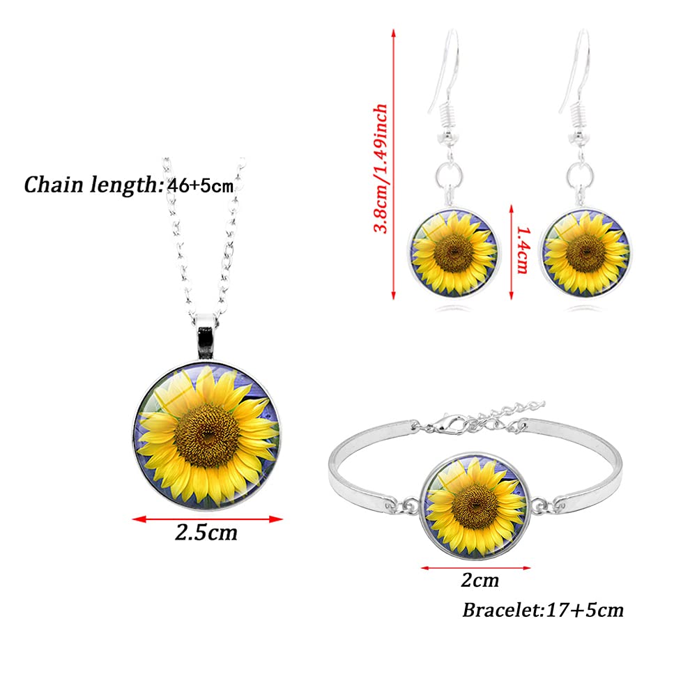 Modpide Yellow Sunflower Dangle Earrings for Women - Transparent Flower Drop Earrings | Boho Summer Jewelry for Beach, Wedding & Party Accessories
