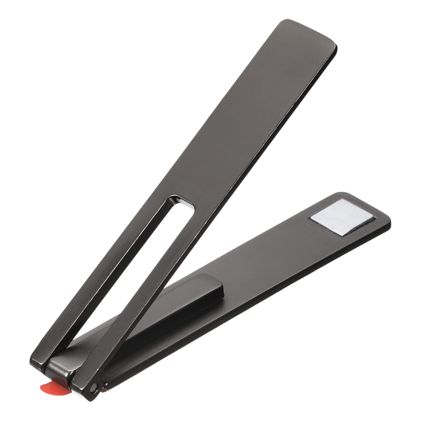 Premium Magnetic Phone Stand - Horizontal & Vertical Foldable Kickstand for iPhone, Samsung, Tablets (Metallic Black) | Perfect for Desk, Car, Travel & Hands-Free Viewing