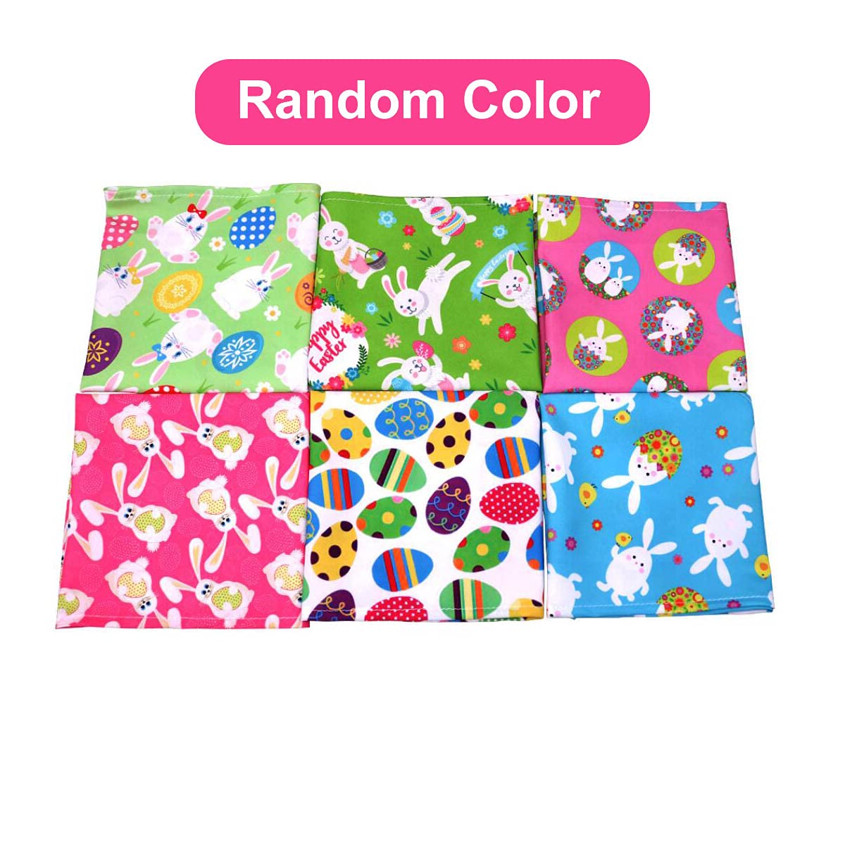 6-Piece Easter Dog Bandanas Set - Colorful Rabbit & Easter Egg Pattern Washable Adjustable Dog Scarves for Medium & Large Dogs - Perfect for Easter Pet Photos, Parties & Gifting (Random Colors)