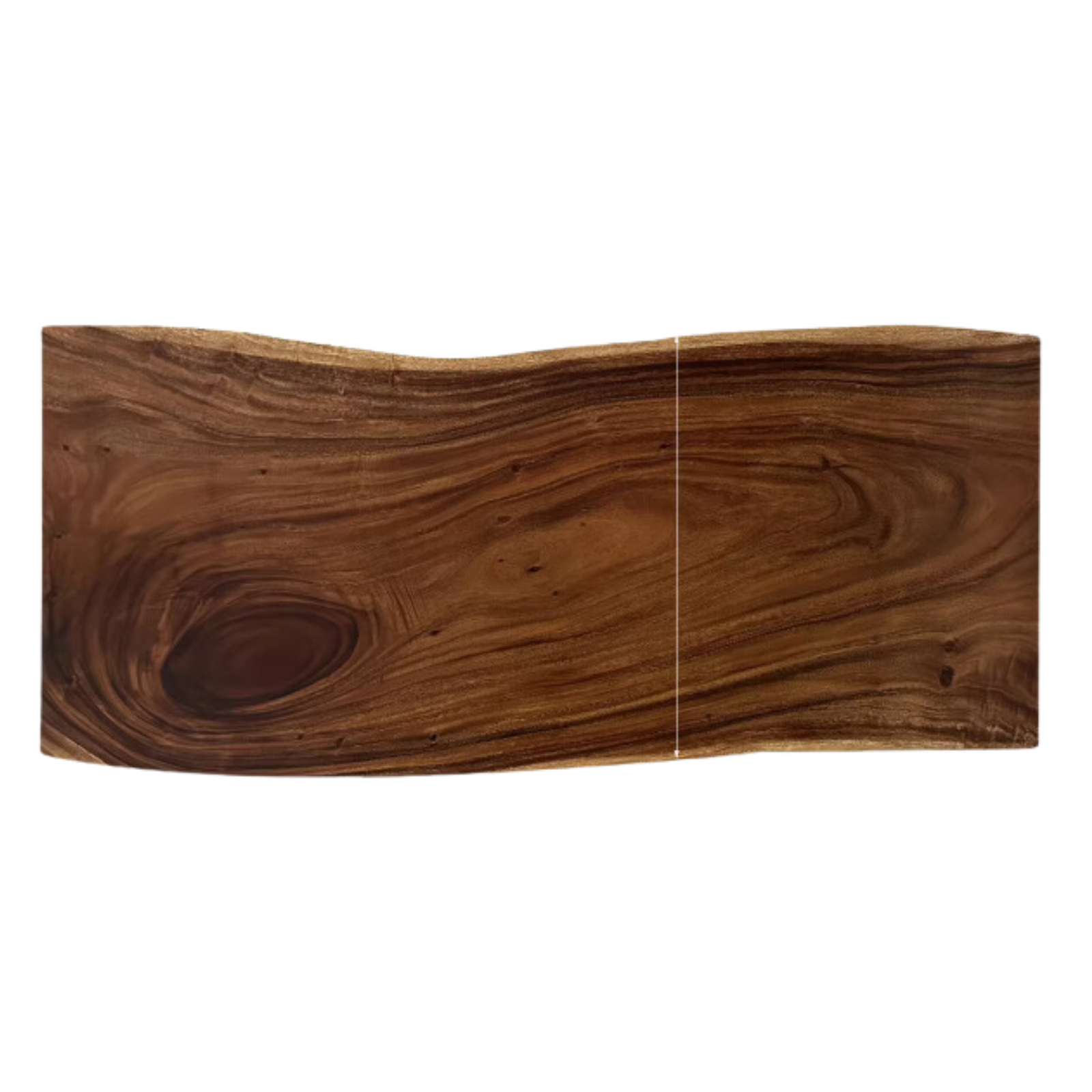 Premium Black Walnut Solid Wood Dining Table with Natural Edge - Large Top for Kitchen, Dining Room & Home Decor