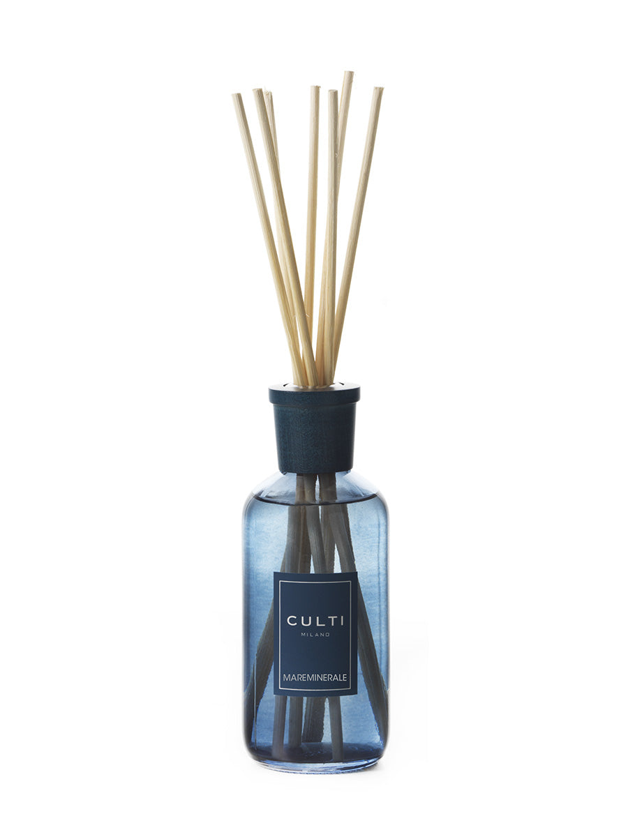 CULTI MILANO Stile Diffuser Blu Mareminerale - Premium Home Fragrance Diffuser for Living Room, Bedroom & Office - Long-Lasting Aromatic Essential Oil Reed Diffuser Set - Luxury Italian Home Decor Gift